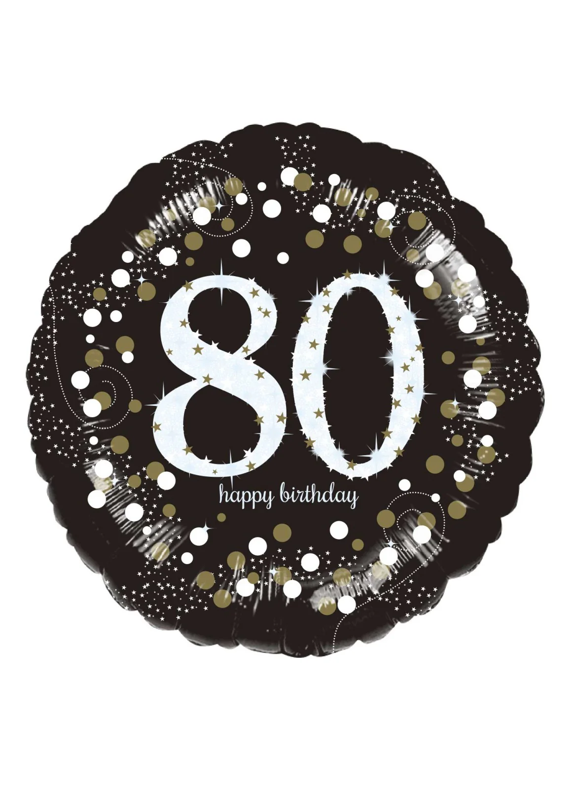 Gold Sparkle 80th Birthday Balloon
