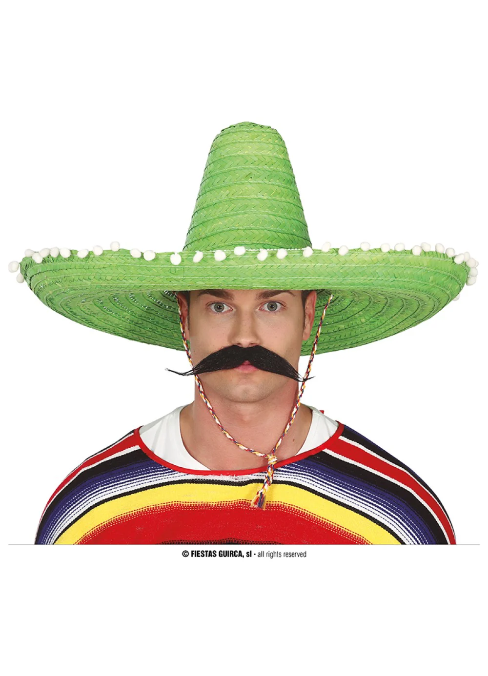Green Large Straw Sombrero