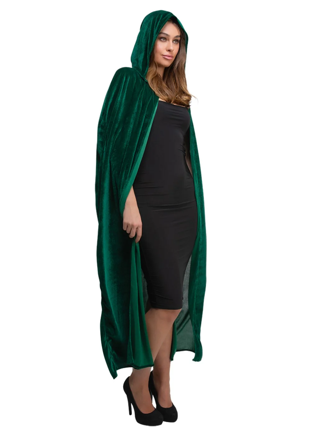 Green Velvet Hooded Cloak