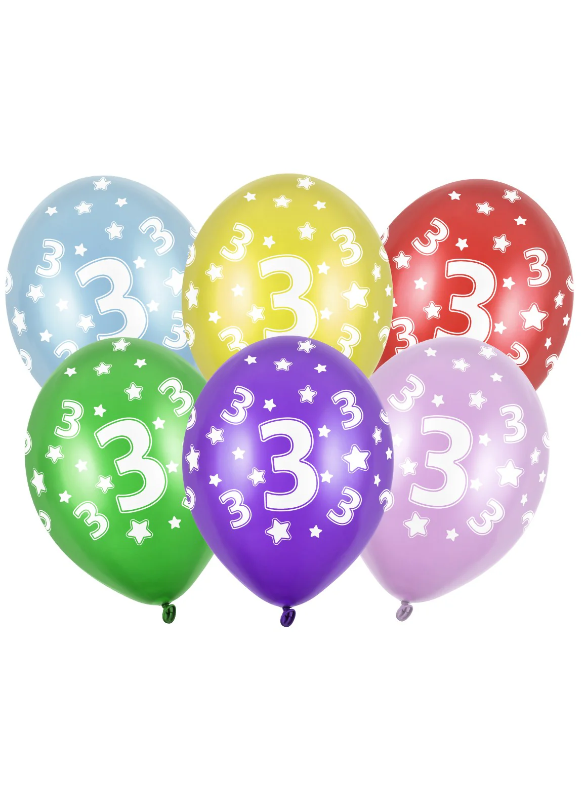 Happy 3rd Birthday Latex Balloons 6pk