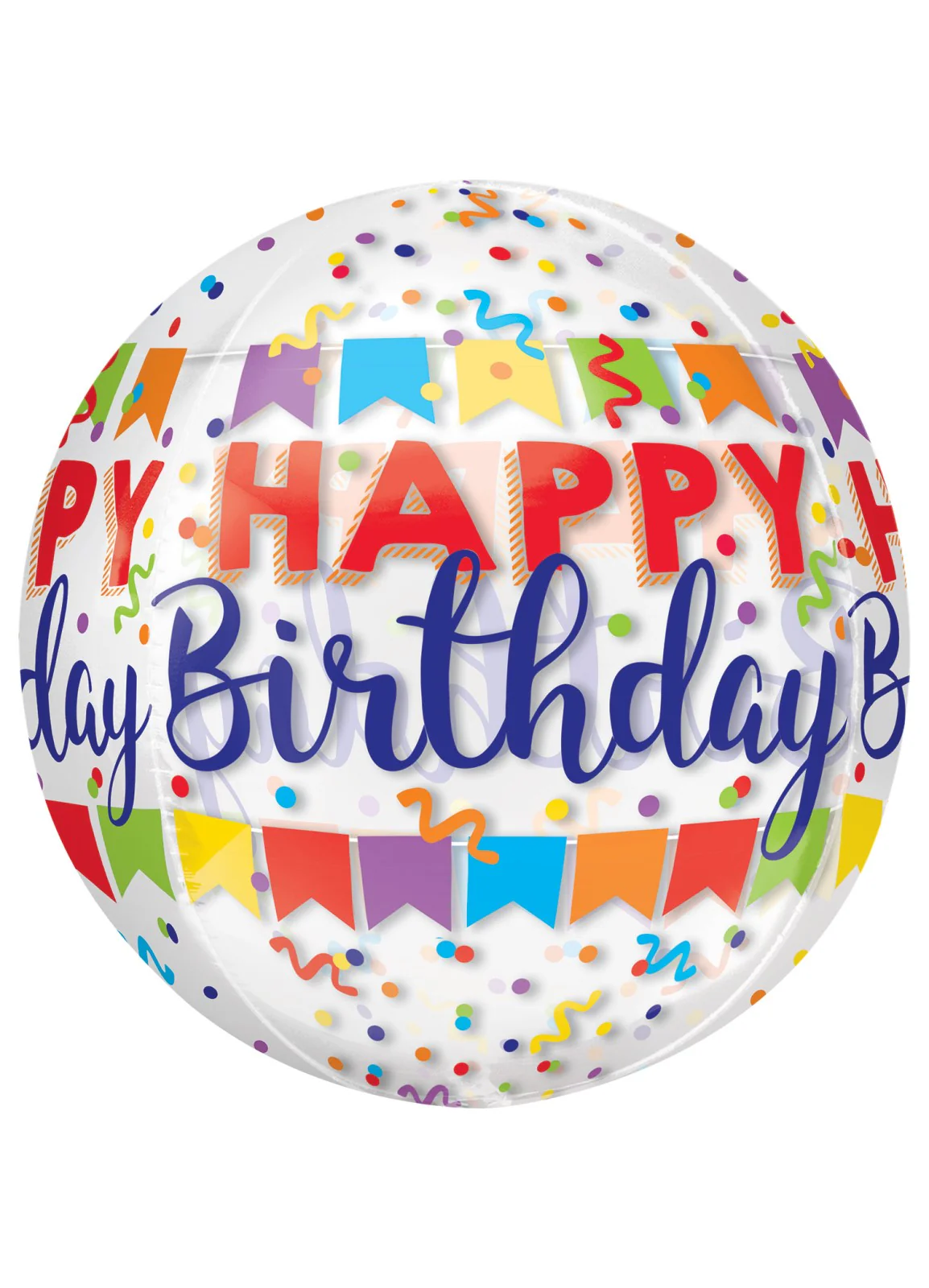 Happy Birthday Banner Orbz Balloon