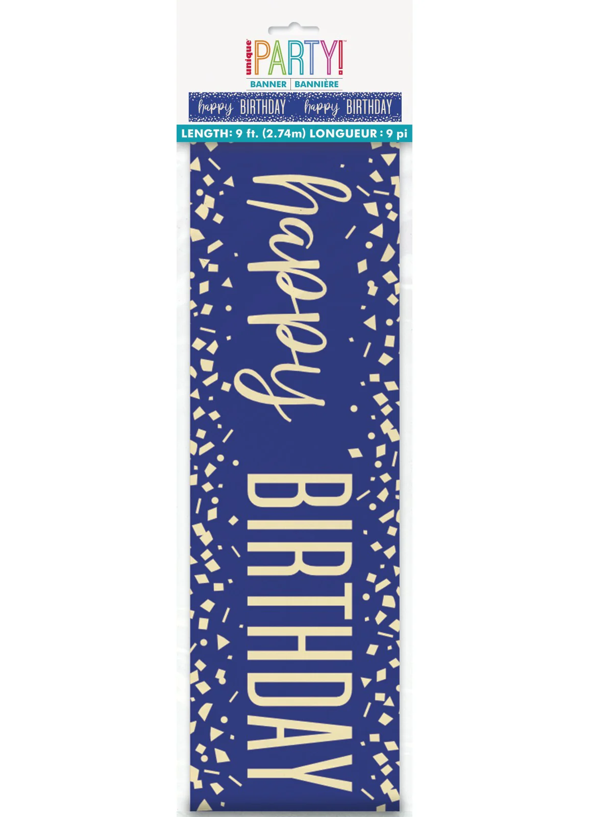 Happy Birthday Blue Foil Banner - Image 2