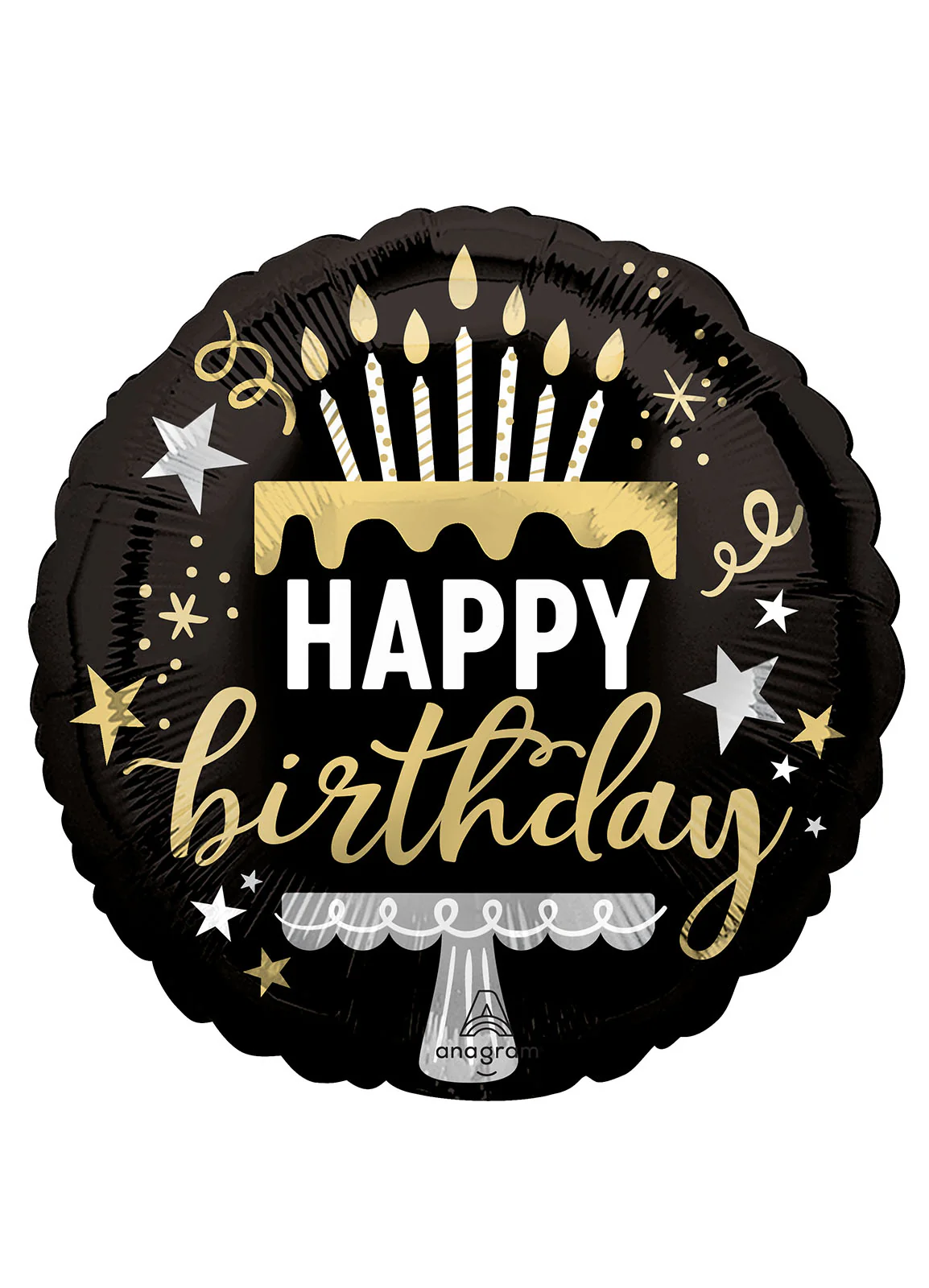 Happy Birthday Cake & Candles Foil Balloon