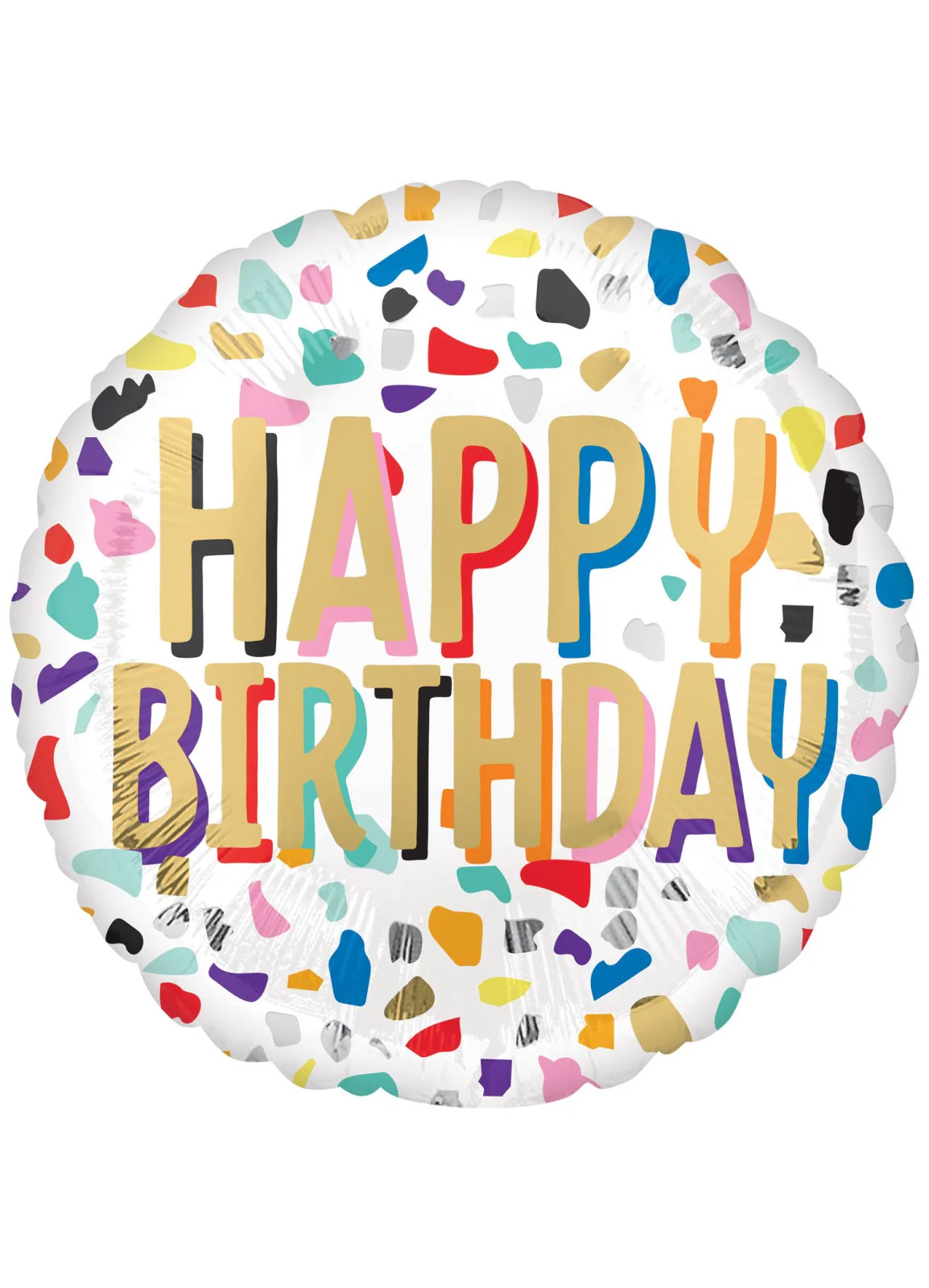 Happy Birthday Confetti Foil Balloon