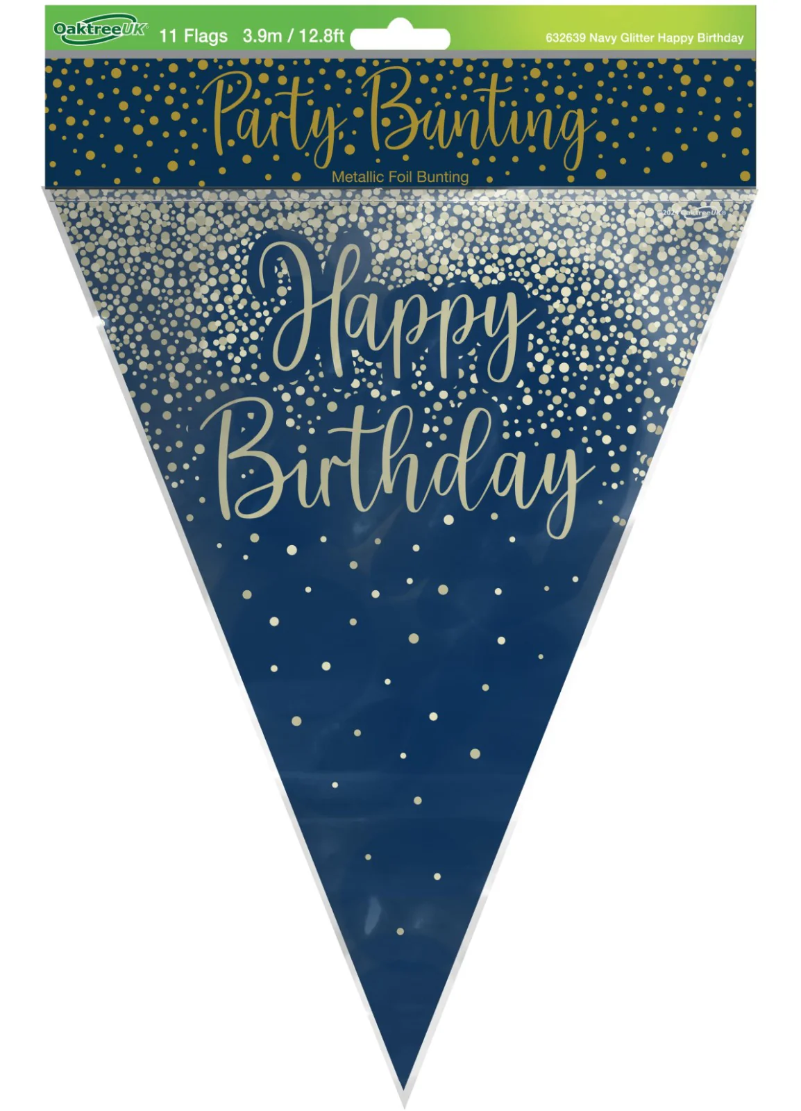 Happy Birthday Navy Gold Bunting - Image 3