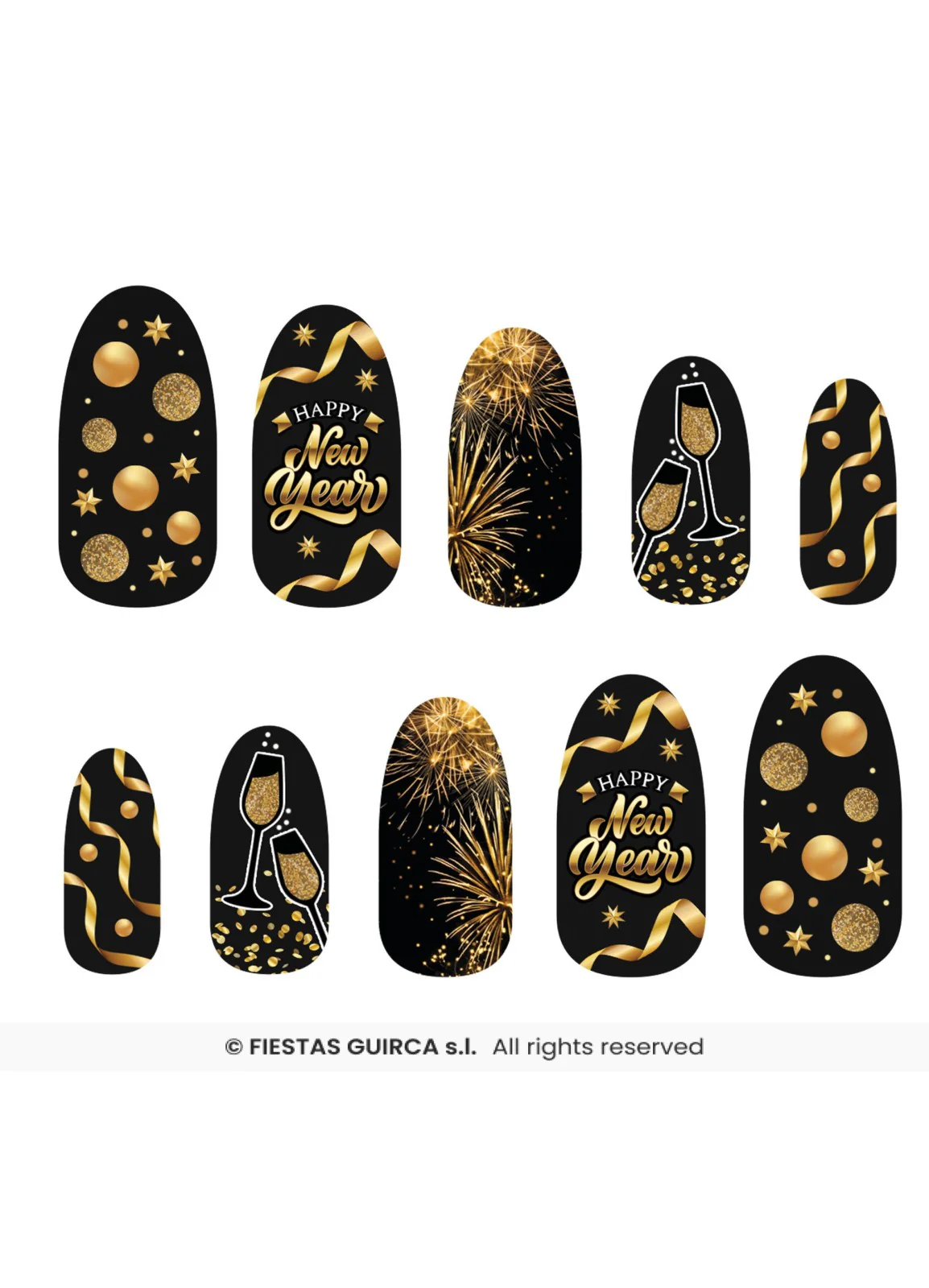 Happy New Year Nails 12pk - Image 2