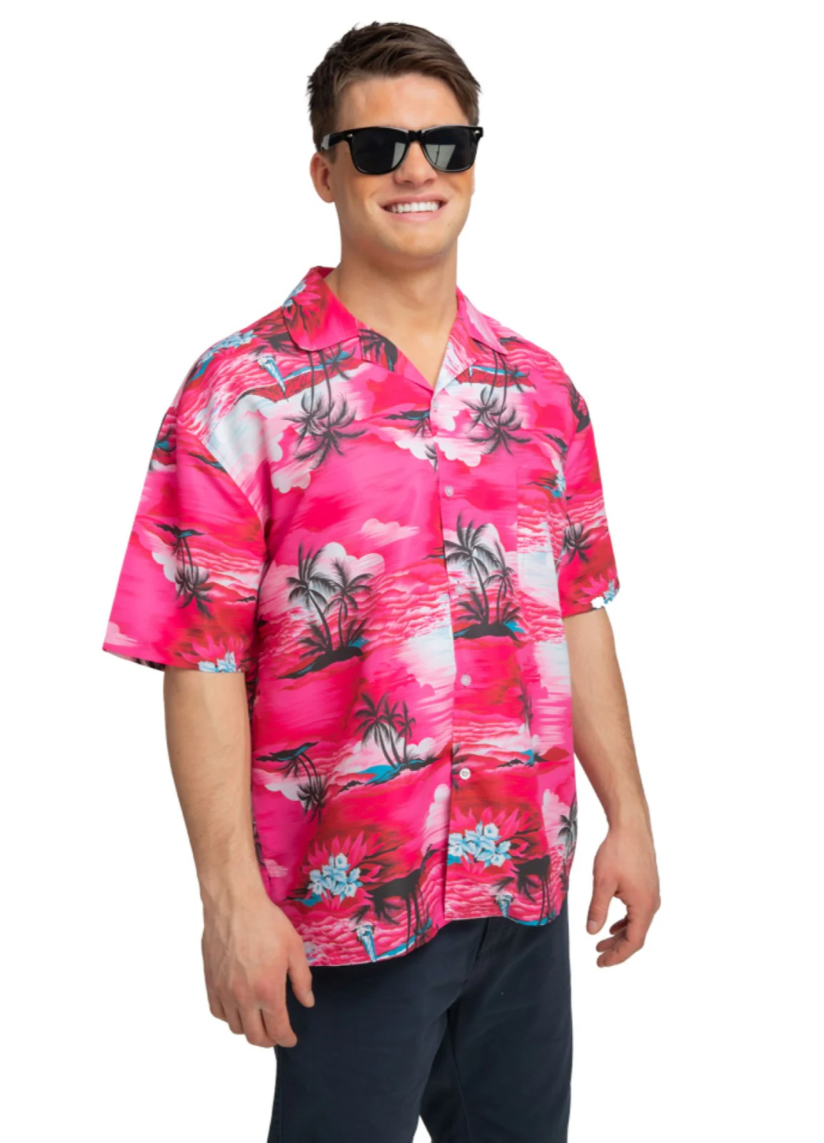Hawaiian Pink Palm Tree Shirt - Image 2