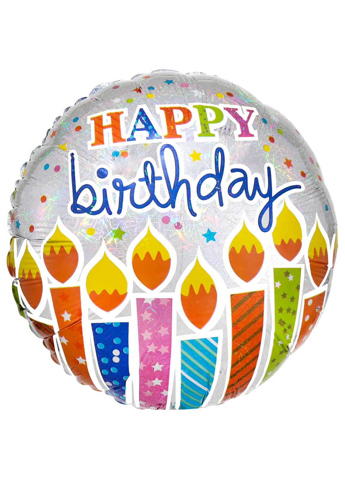 Holographic Birthday Candles Foil Balloon