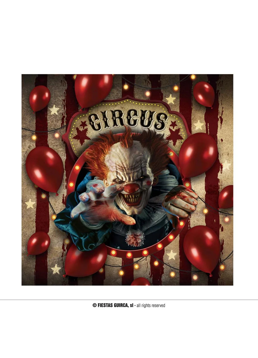 Horror Clown Party Napkins 12pk