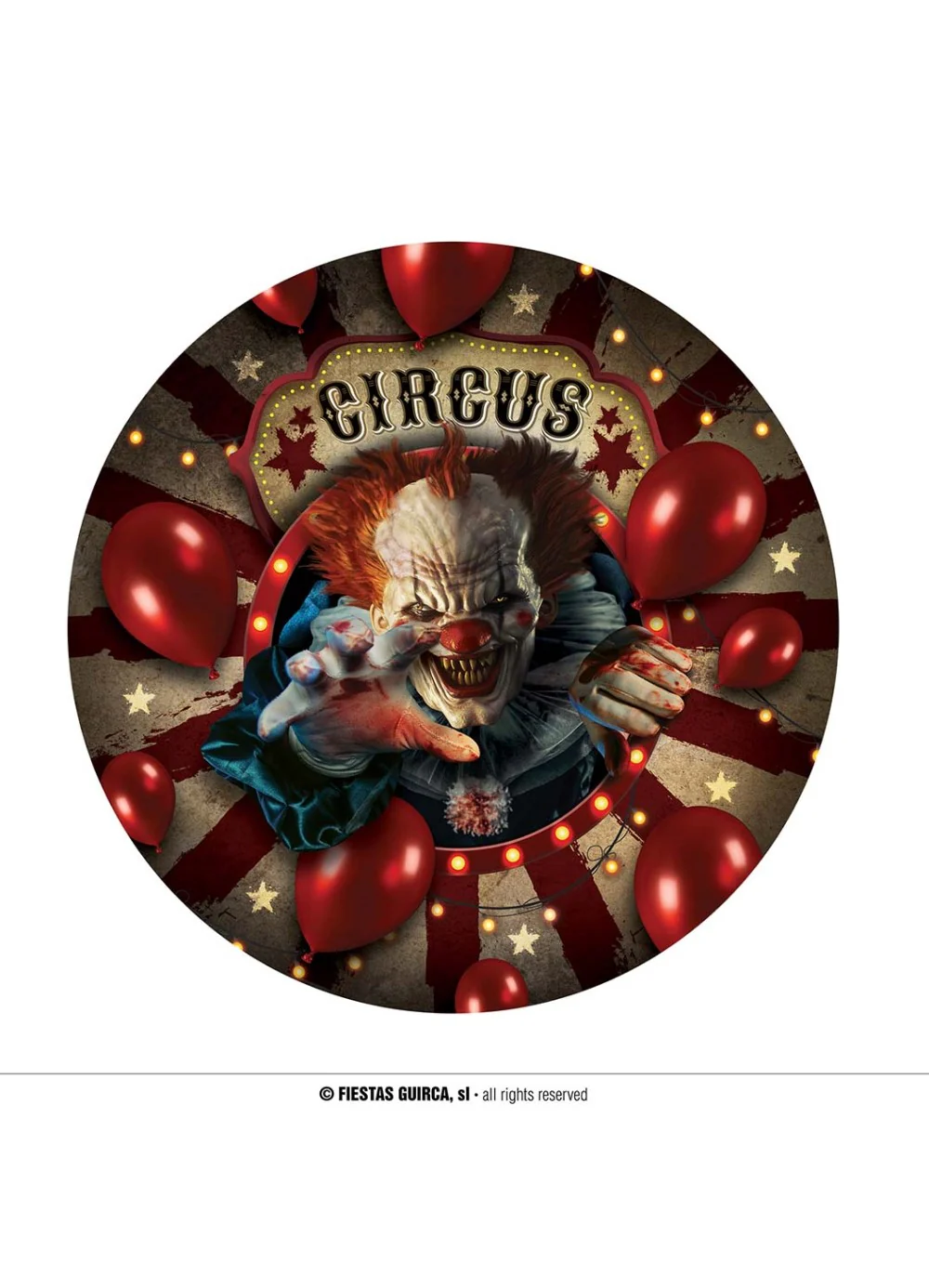 Horror Clown Party Plates 6pk