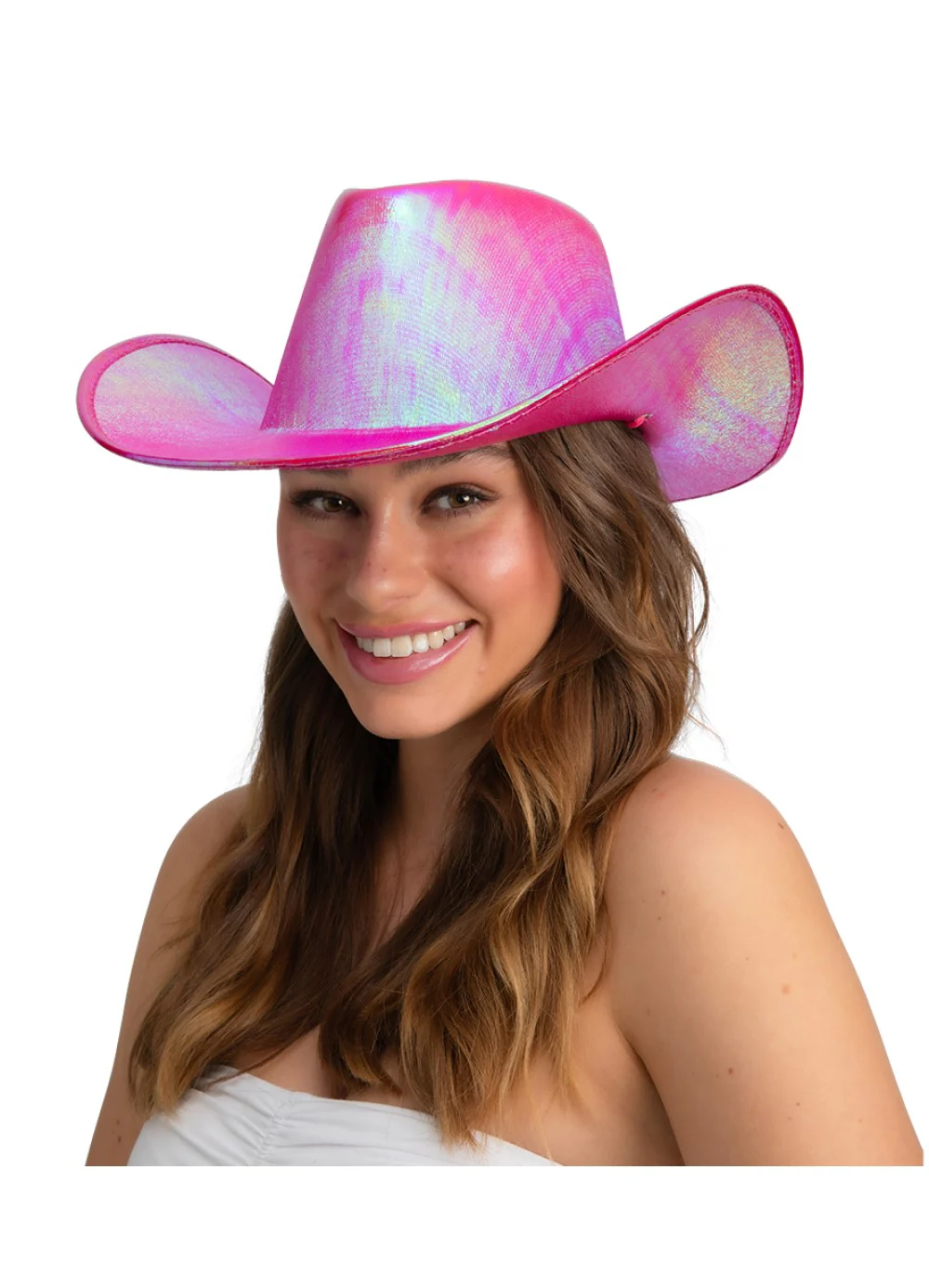 Hot Pink Iridescent Cowboy Hat