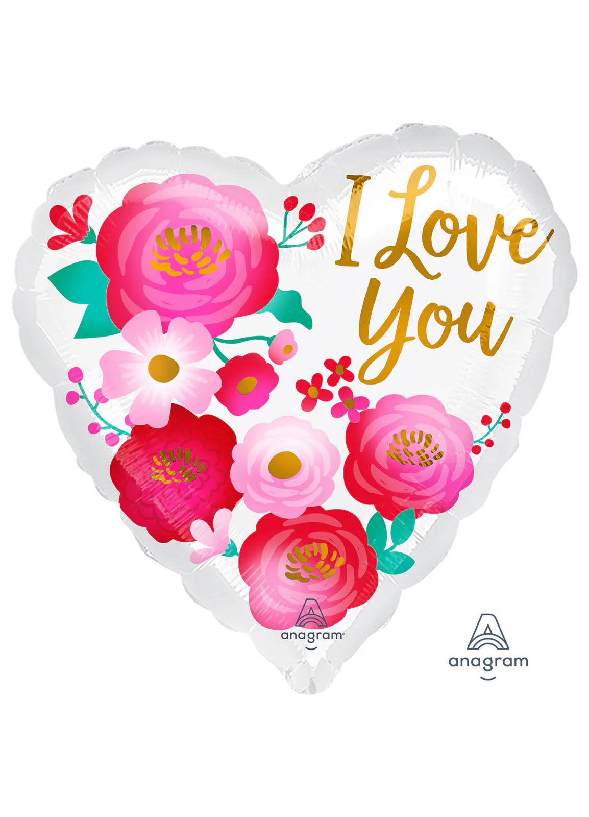 I Love You Flowers Foil Balloon