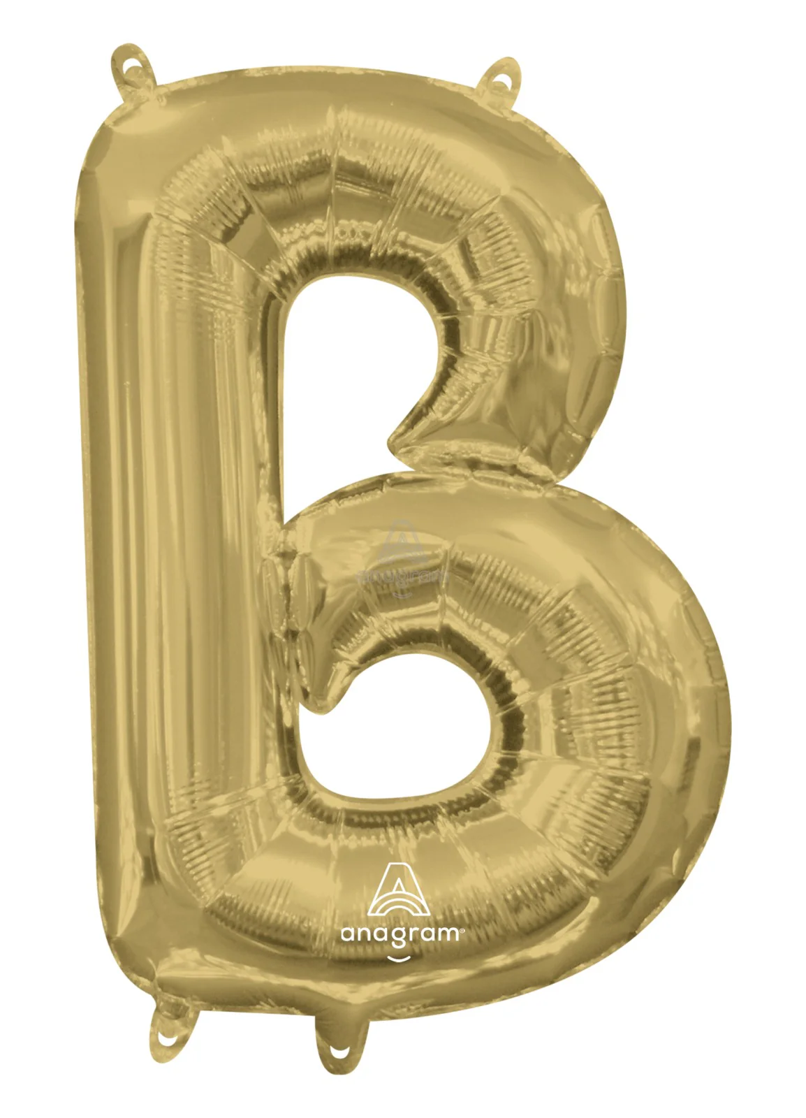 Letter B White Gold Air Filled Balloon
