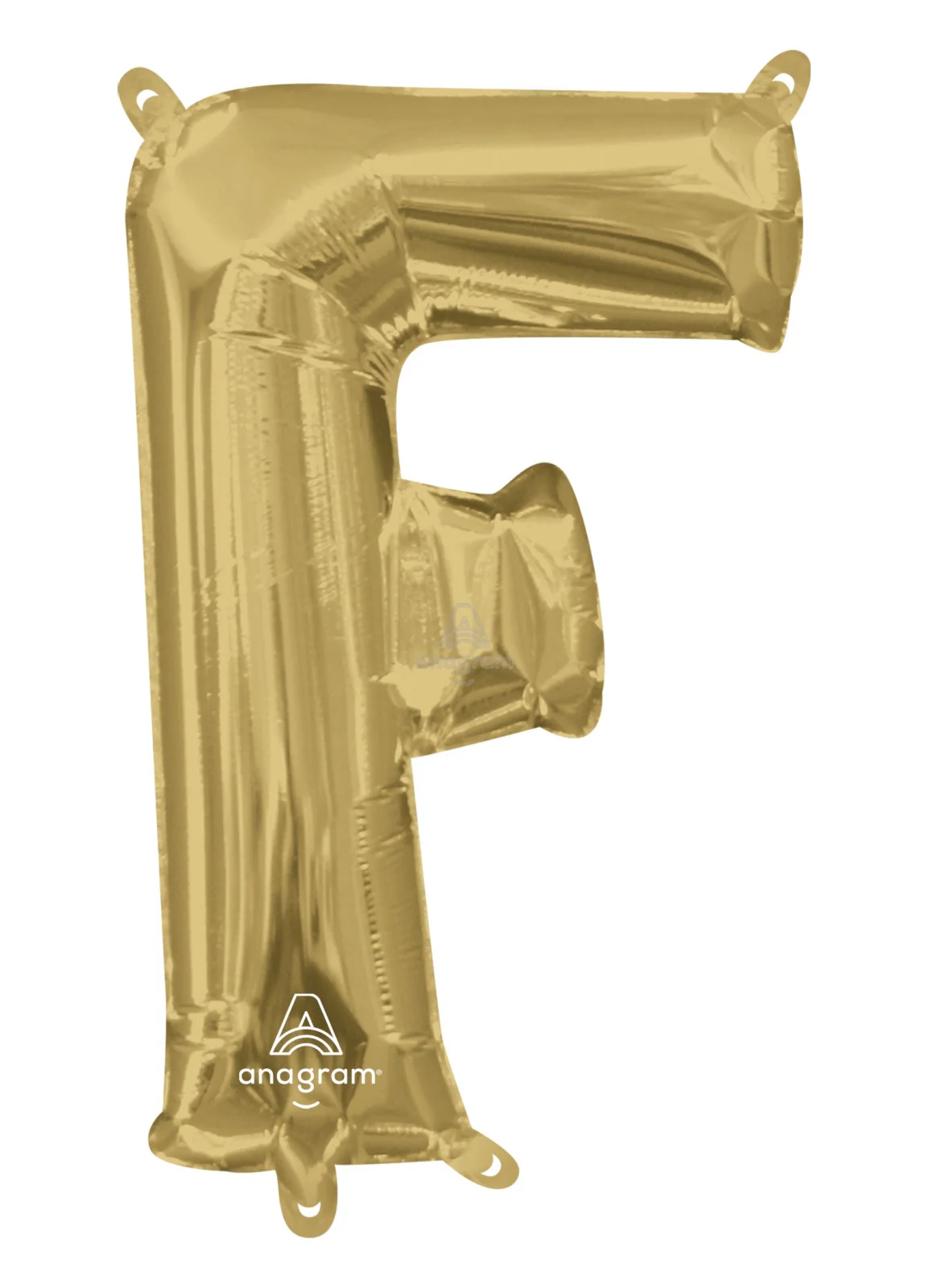 Letter F White Gold Air Filled Balloon