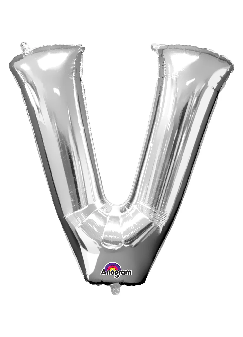 Letter V Silver Air Filled Balloon