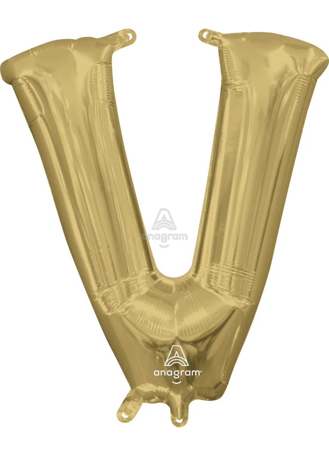 Letter V White Gold Air Filled Balloon
