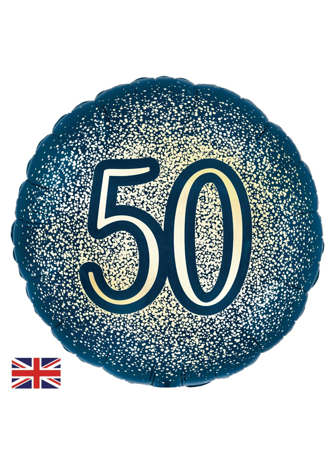 Navy Gold 50th Birthday Foil Balloon