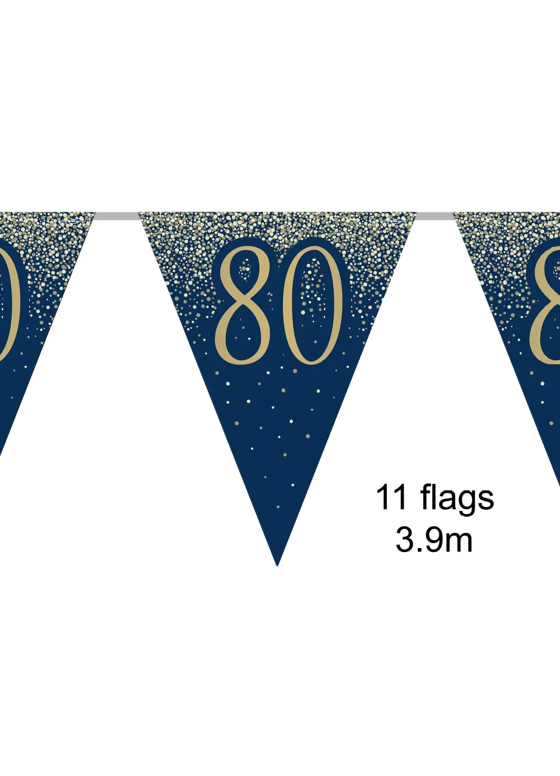 80th Birthday Navy Gold Bunting