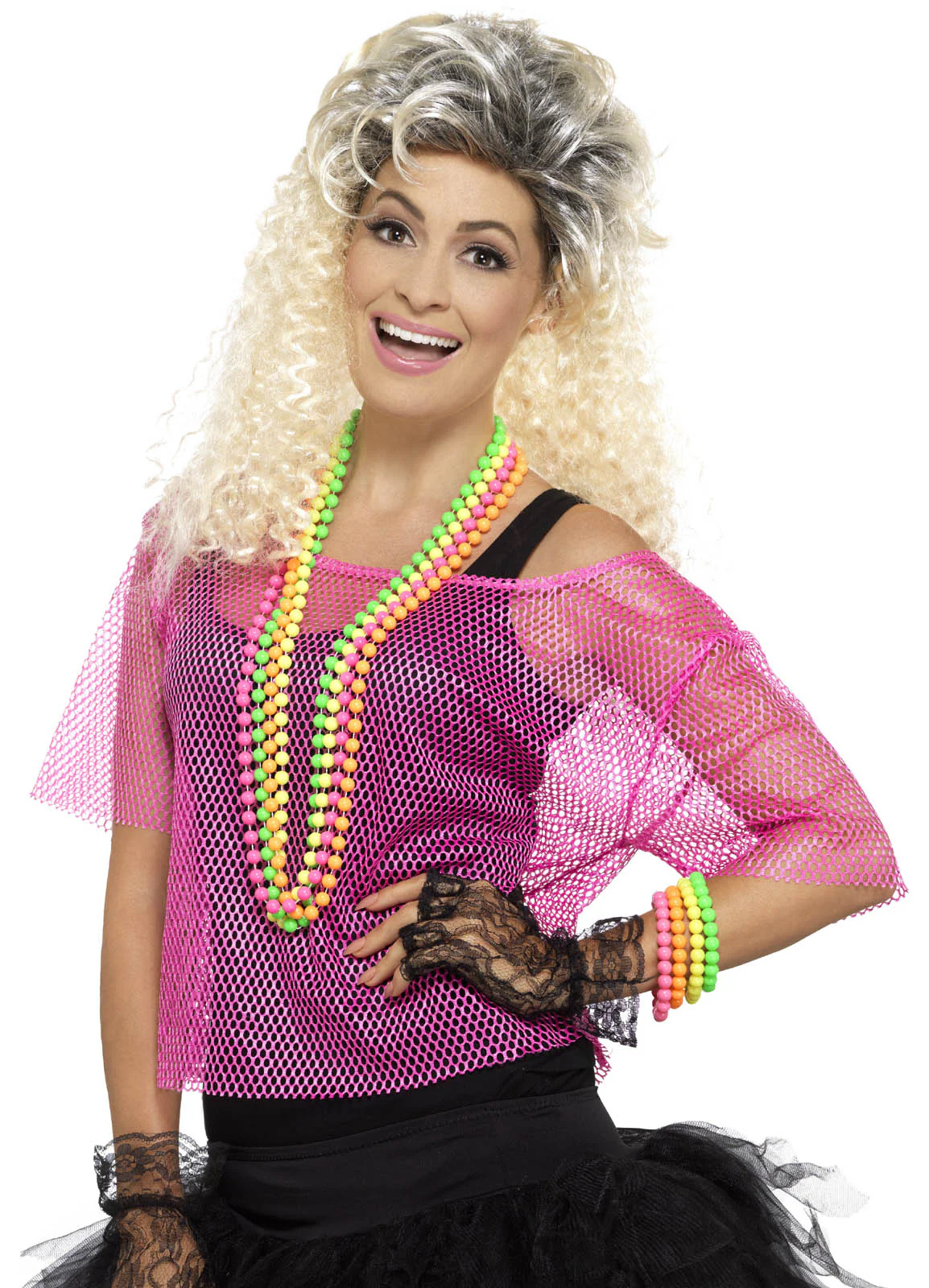 Neon Pink Fishnet Top