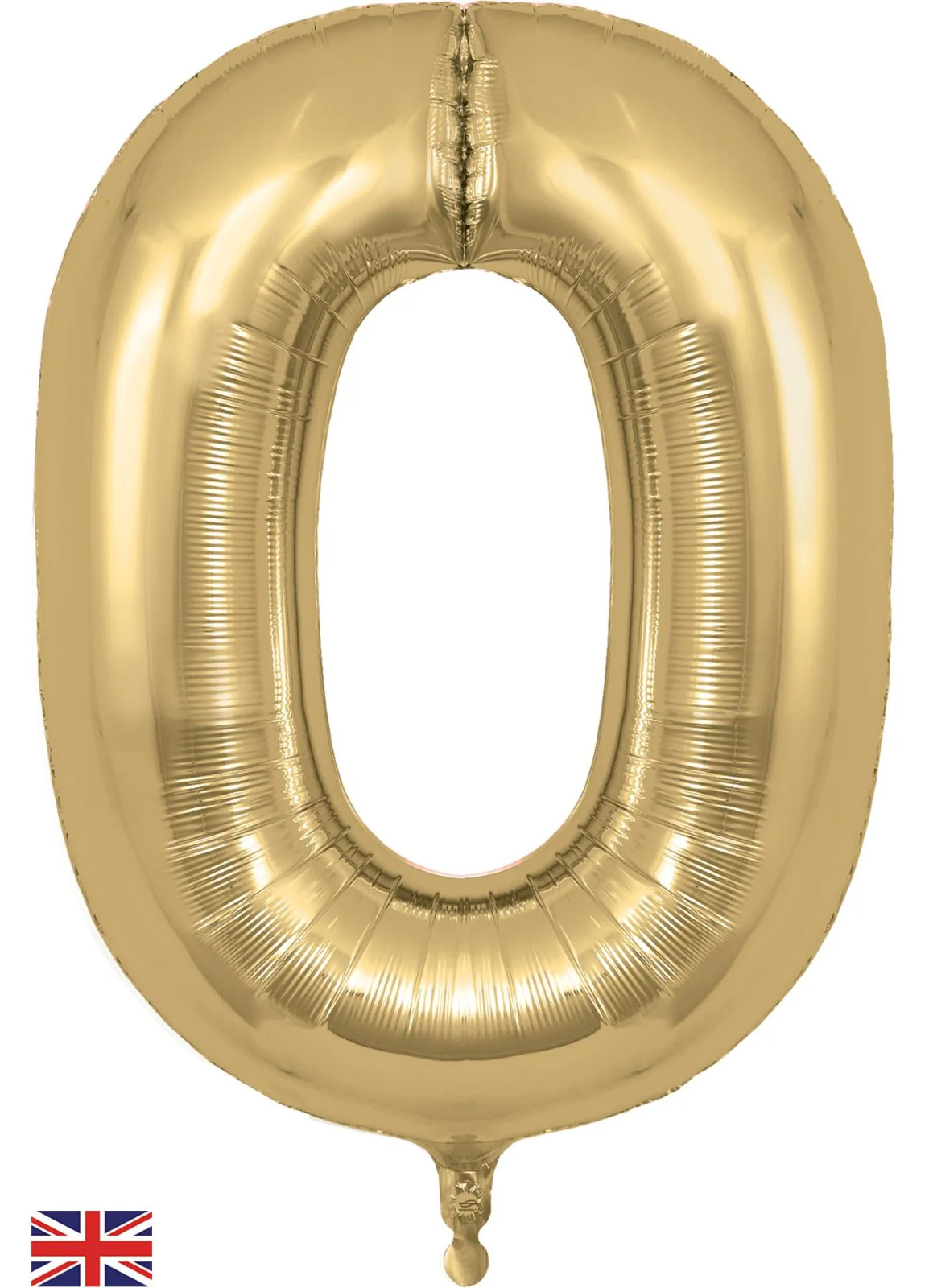 Number 0 Gold Silk Foil Balloon