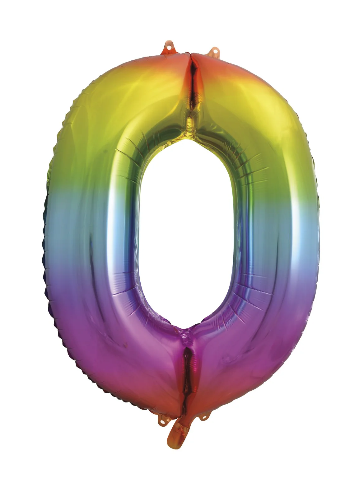 Number 0 Rainbow Foil Balloon