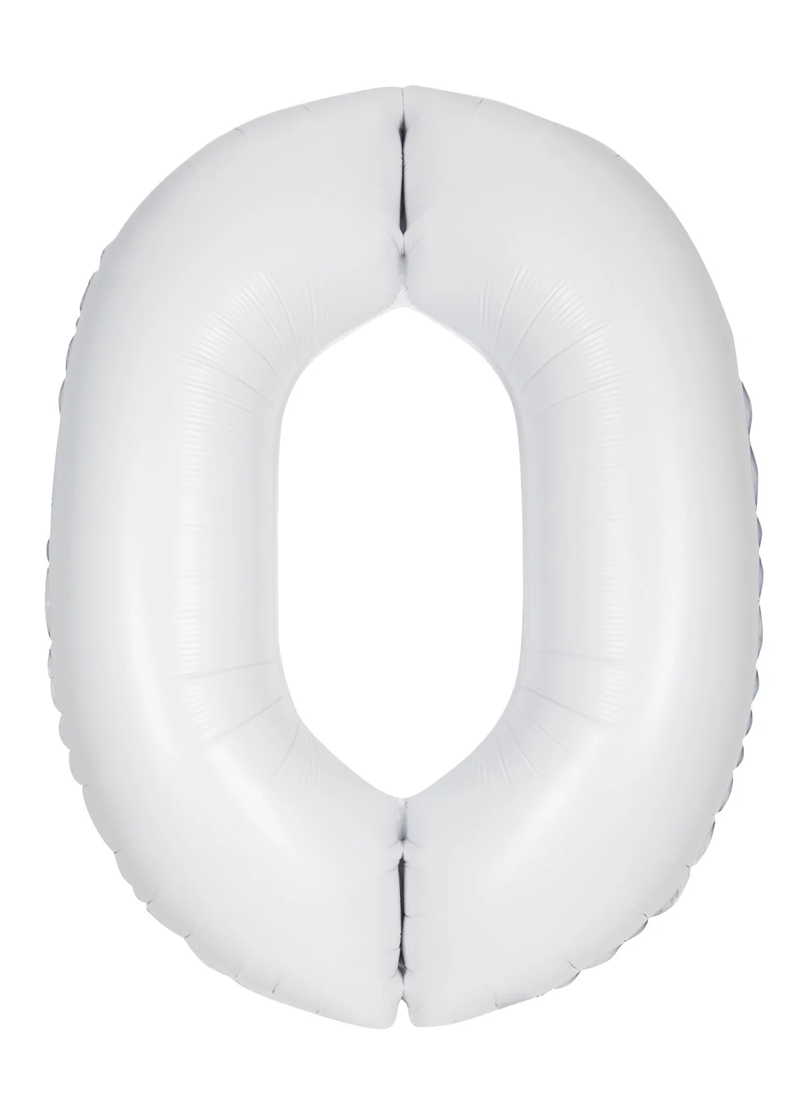 Number 0 White Foil Balloon