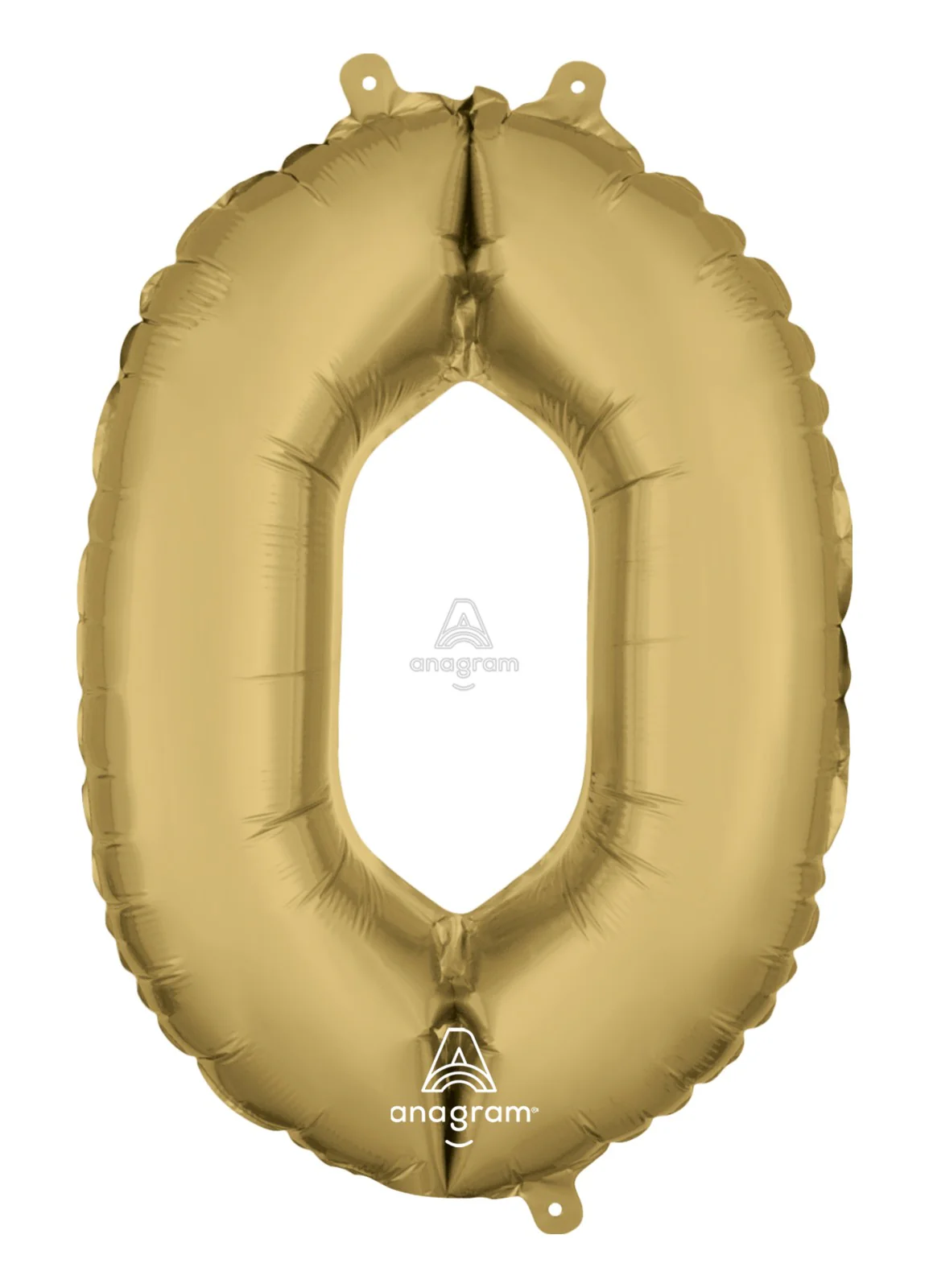 Number 0 White Gold Air Filled Balloon