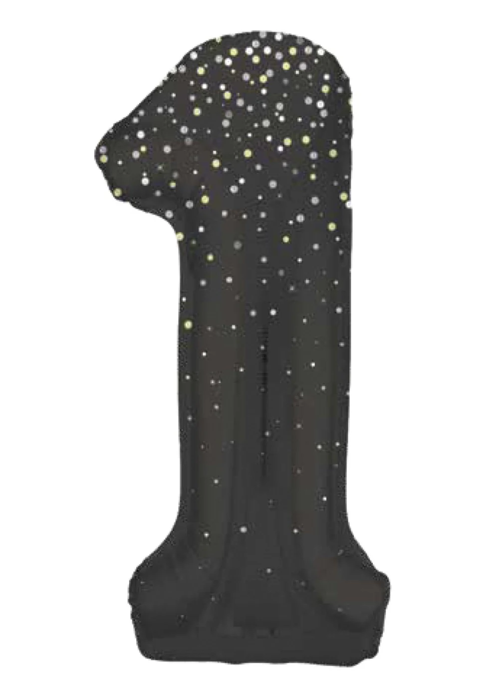 Number 1 Black Glitz Foil Balloon