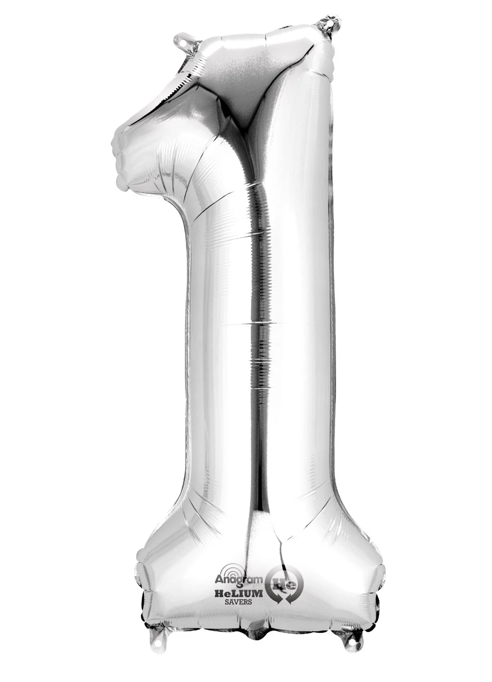 Number 1 Silver Air Filled Balloon