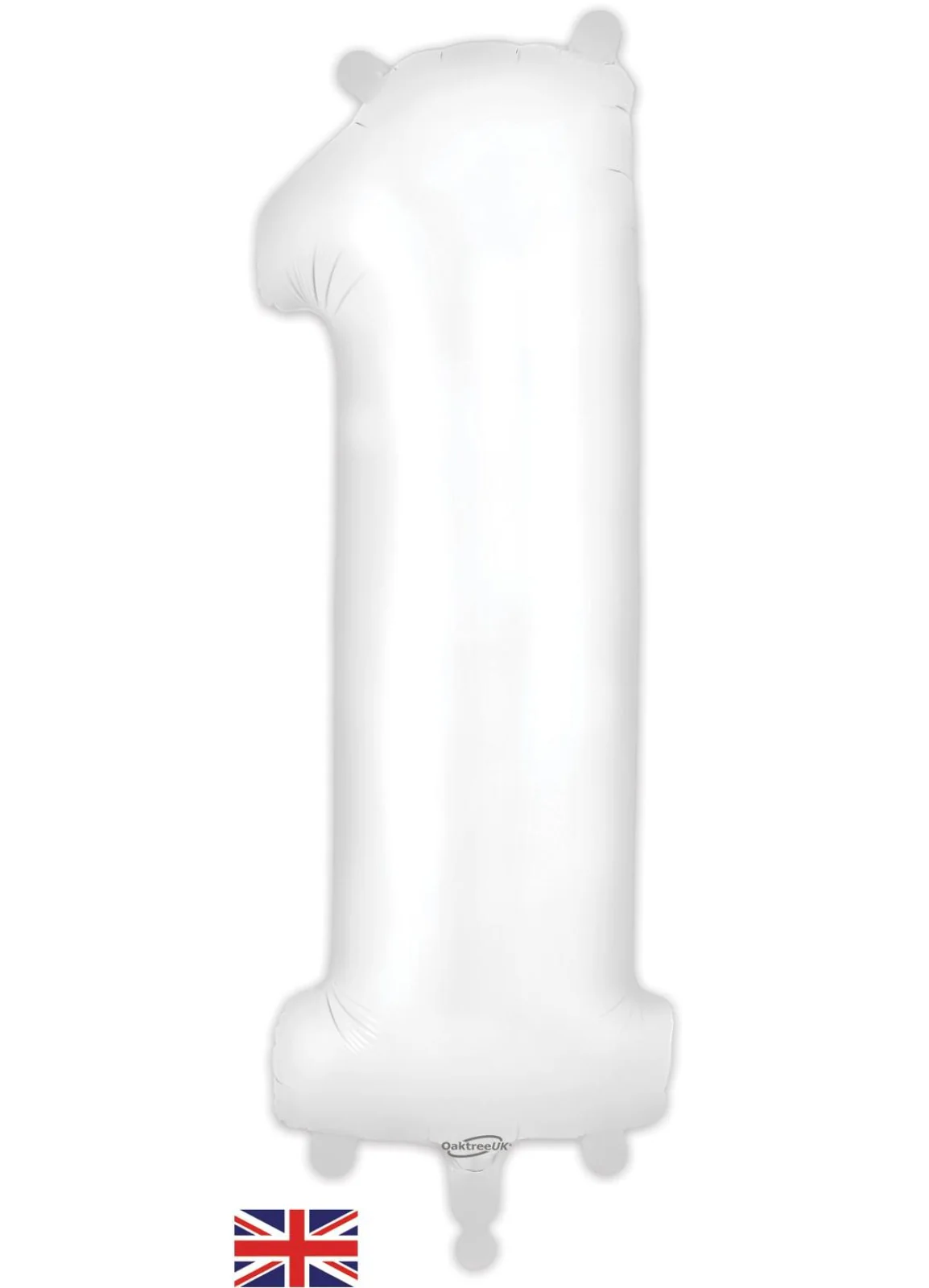 Number 1 White Foil Balloon