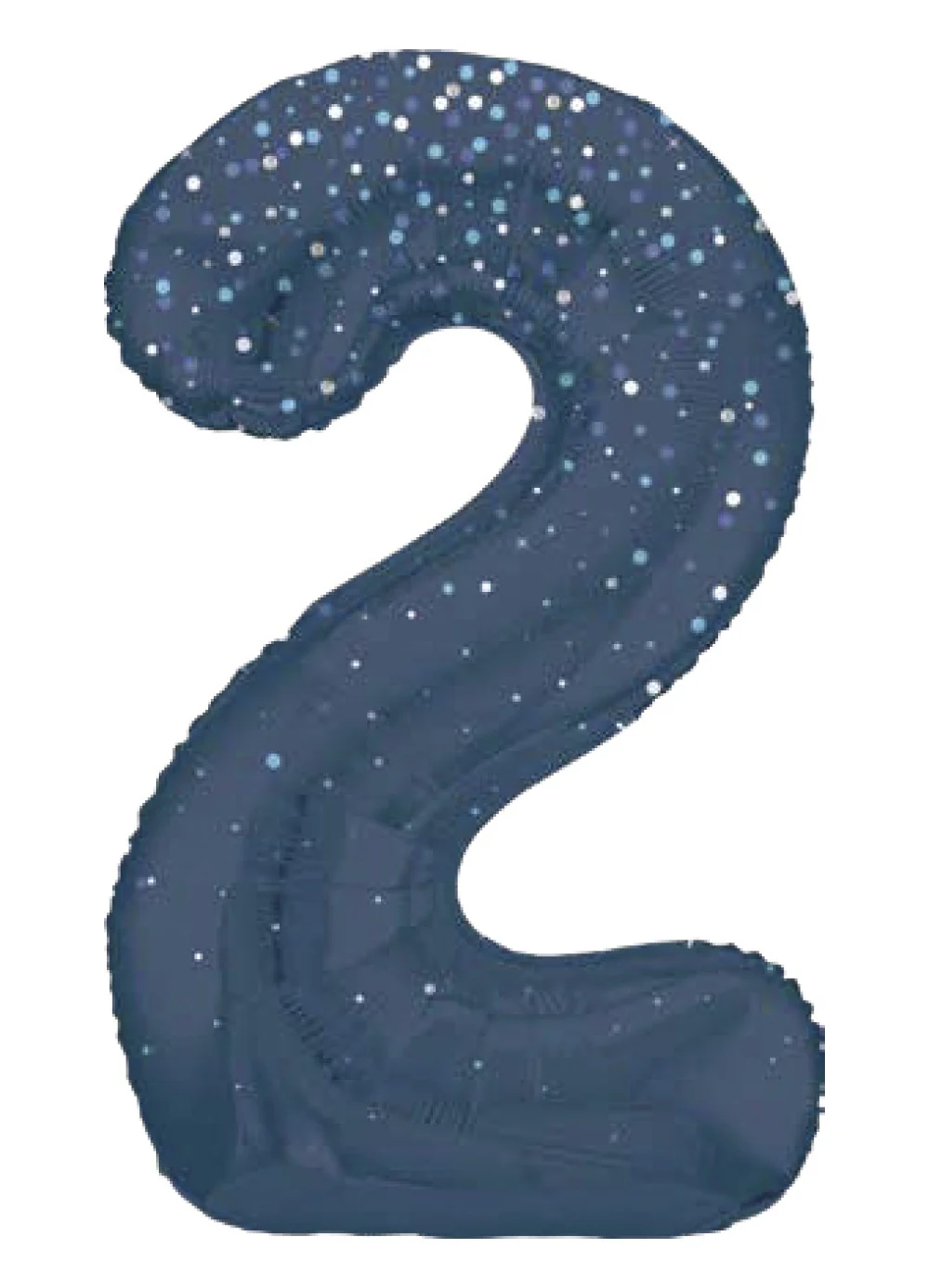 Number 2 Blue Glitz Foil Balloon
