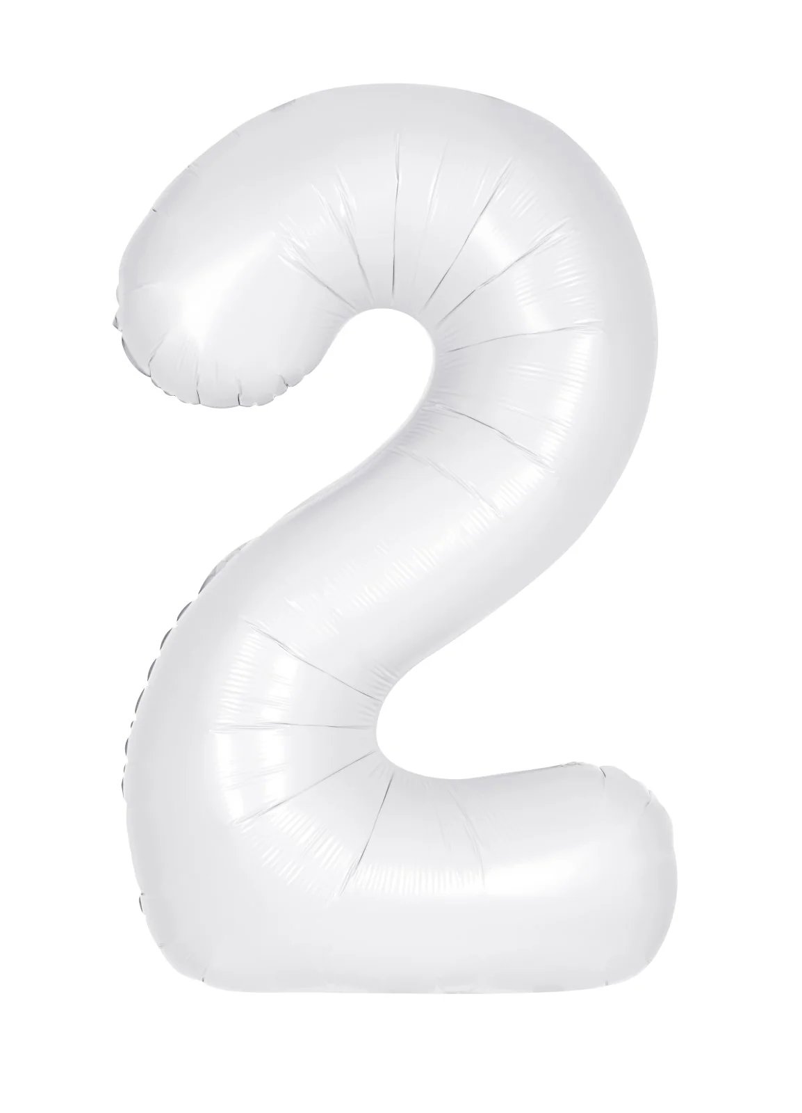 Number 2 White Foil Balloon