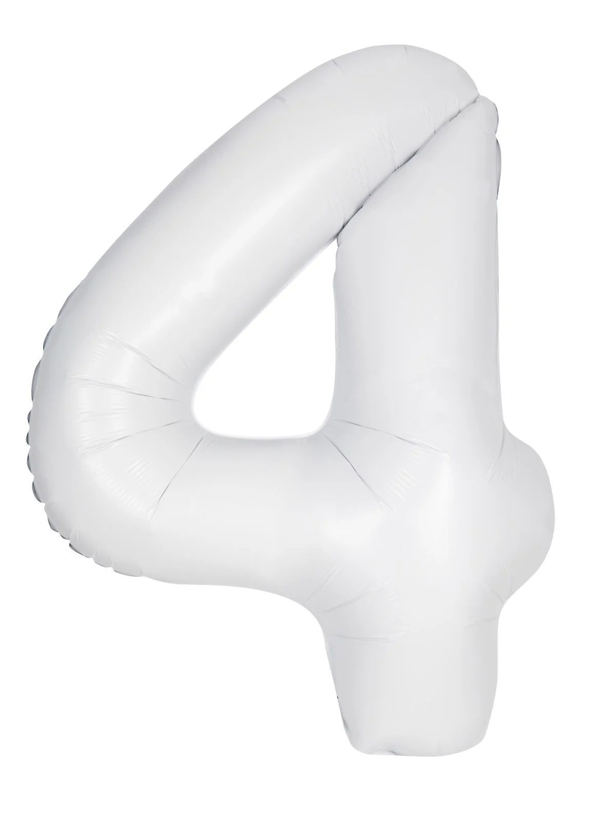 Number 4 White Foil Balloon