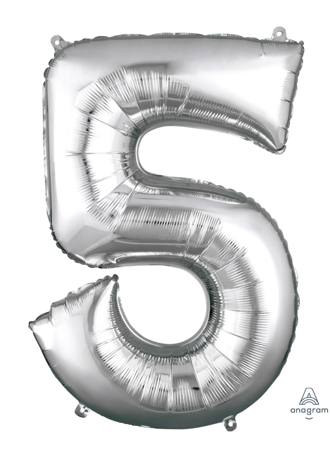 Number 5 Silver Foil Balloon