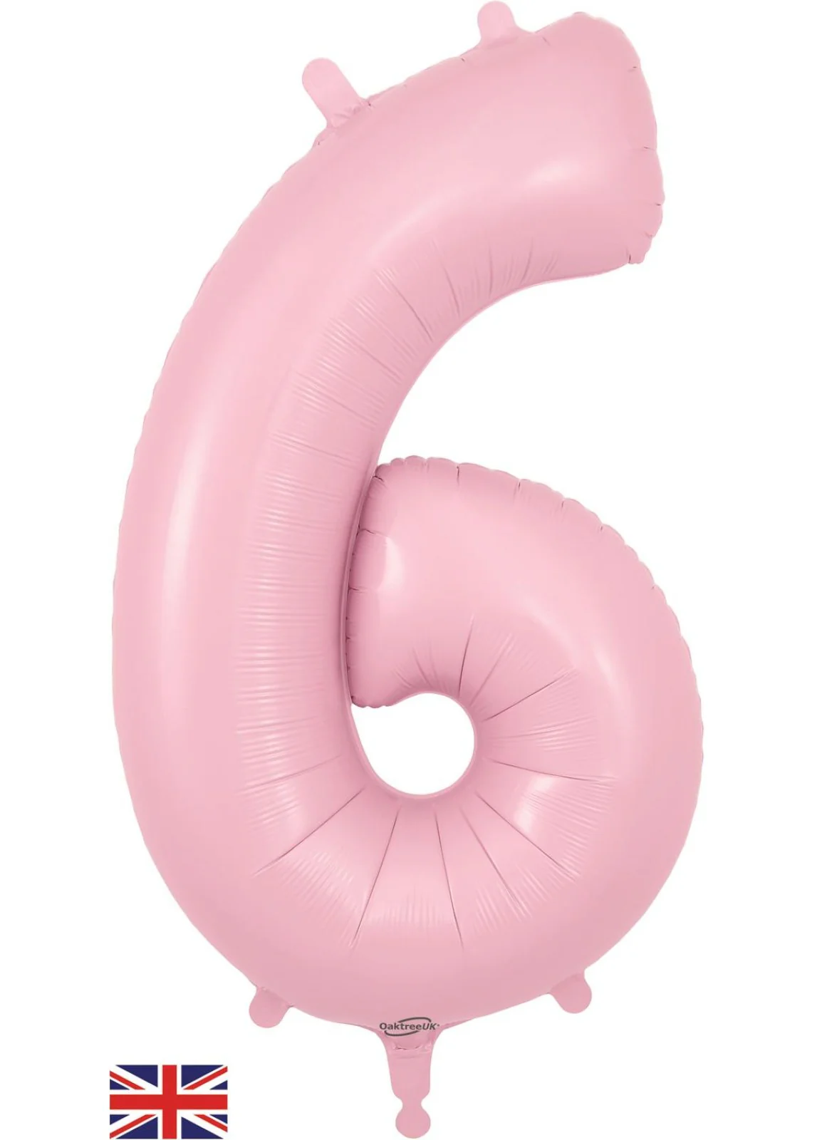Number 6 Light Pink Foil Balloon