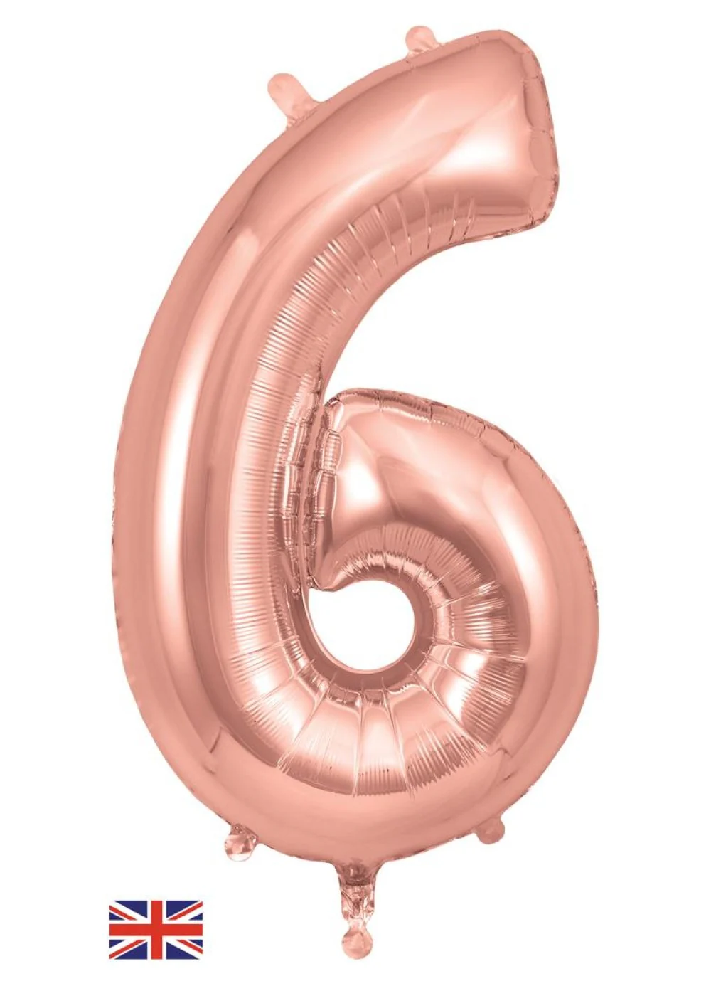 Number 6 Rose Gold Foil Balloon