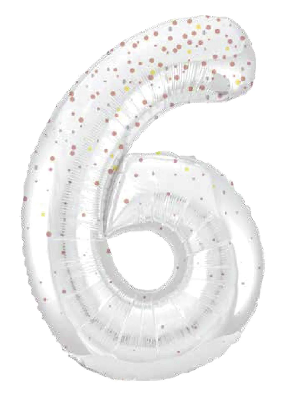 Number 6 Rose Gold Glitz Foil Balloon