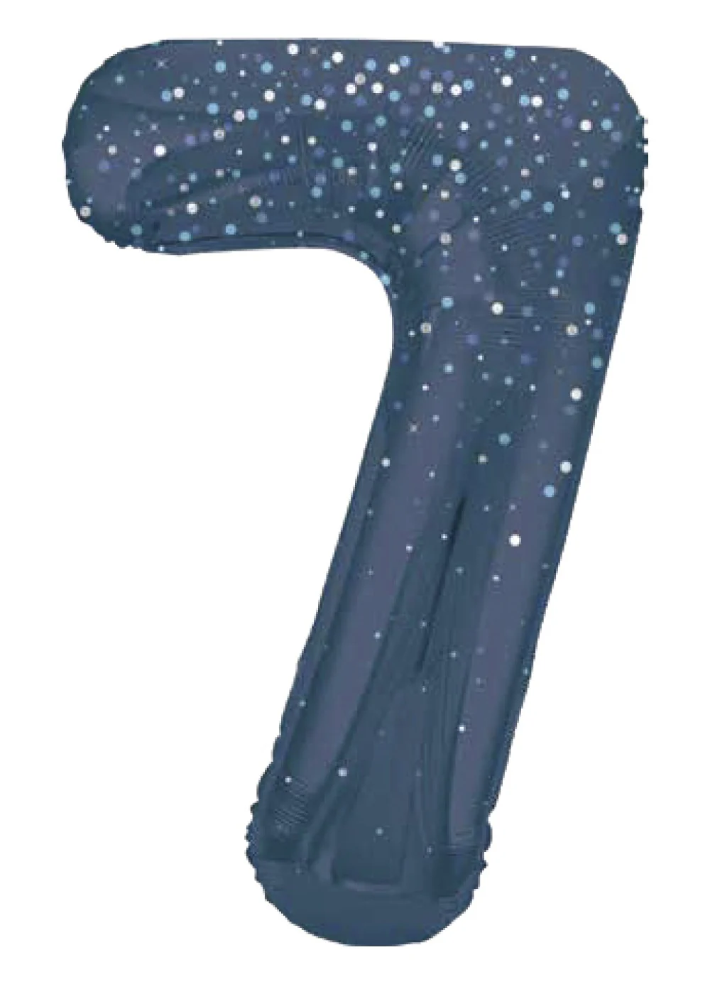 Number 7 Blue Glitz Foil Balloon