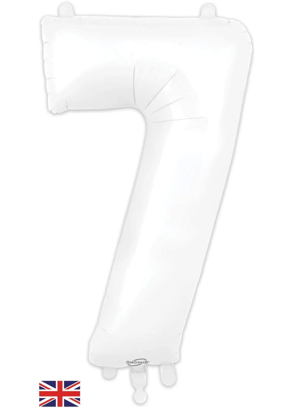 Number 7 White Foil Balloon