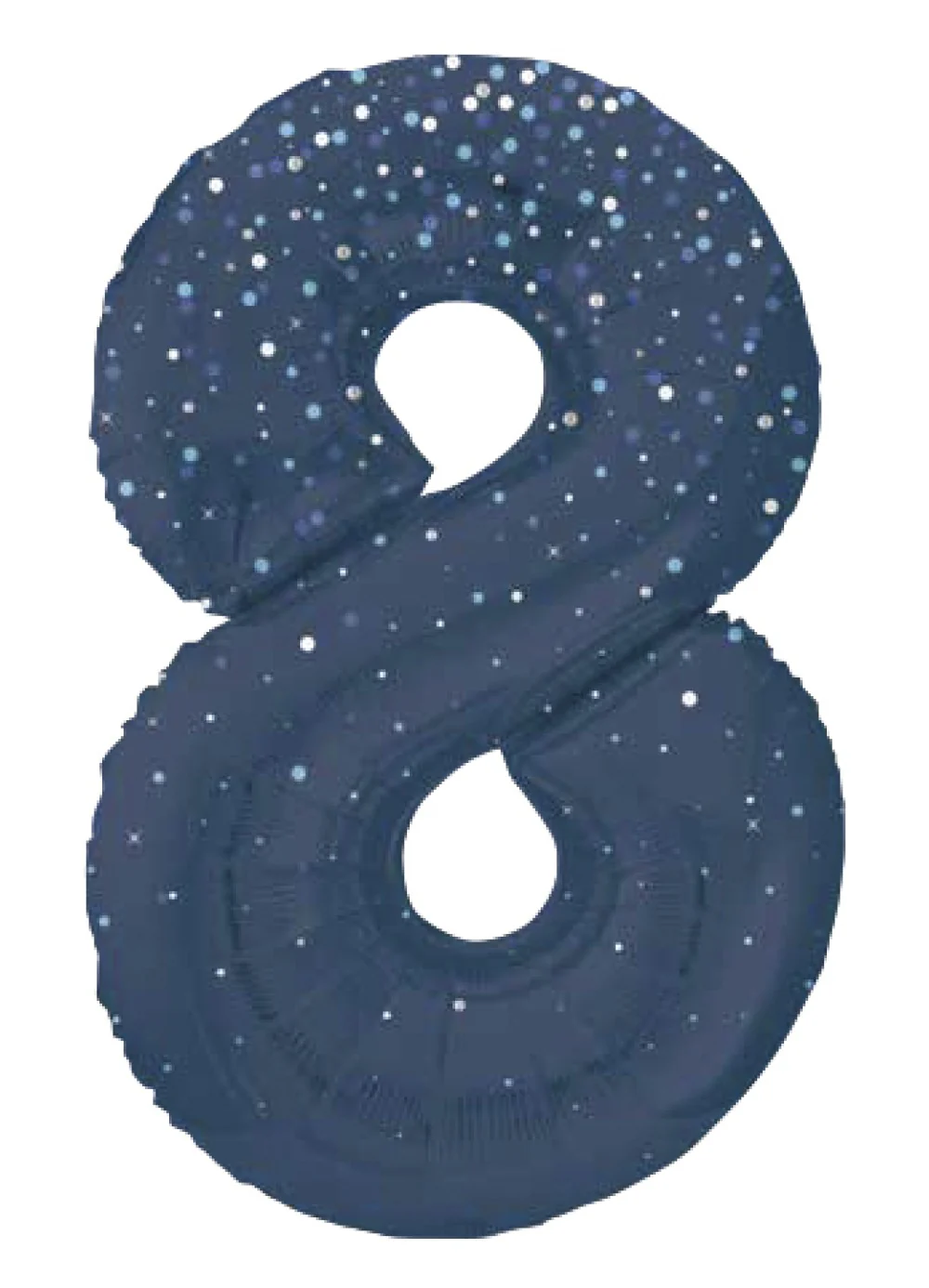Number 8 Blue Glitz Foil Balloon