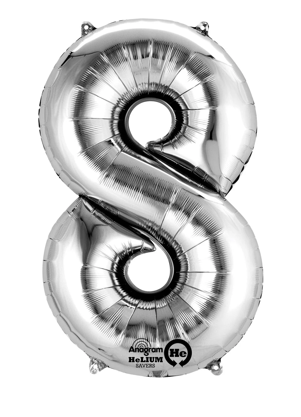 Number 8 Silver Air Filled Balloon