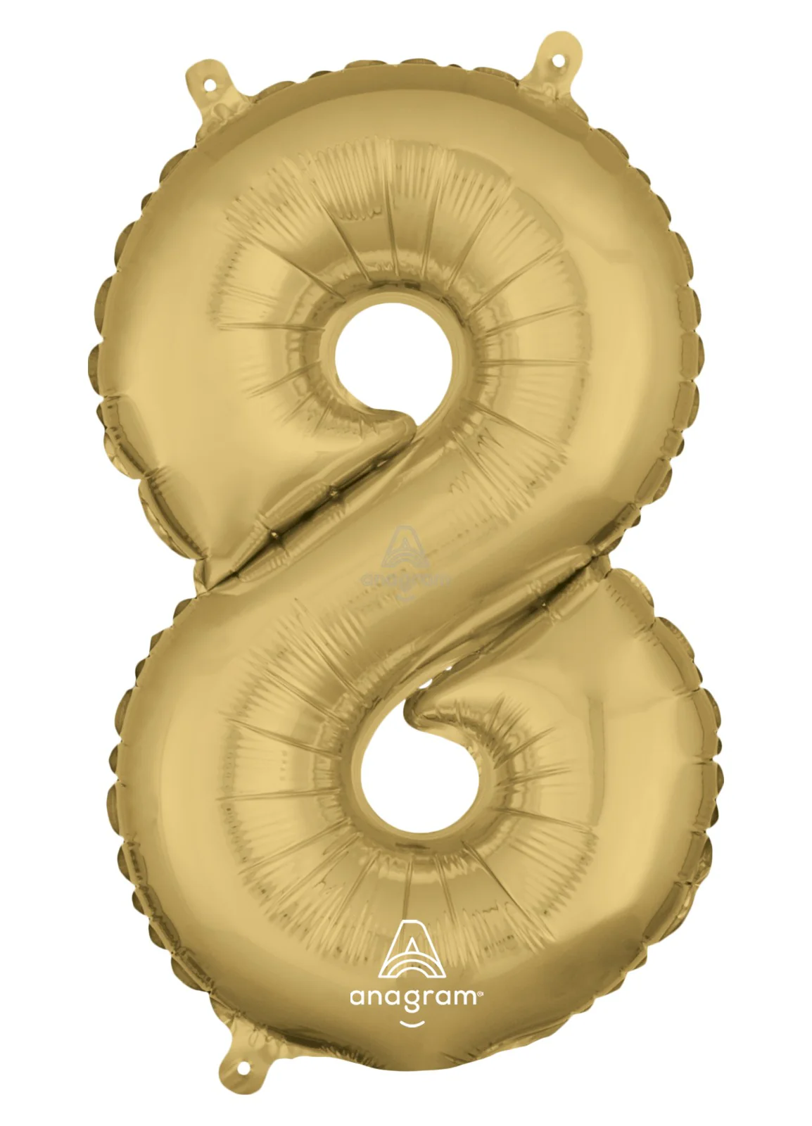 Number 8 White Gold Air Filled Balloon
