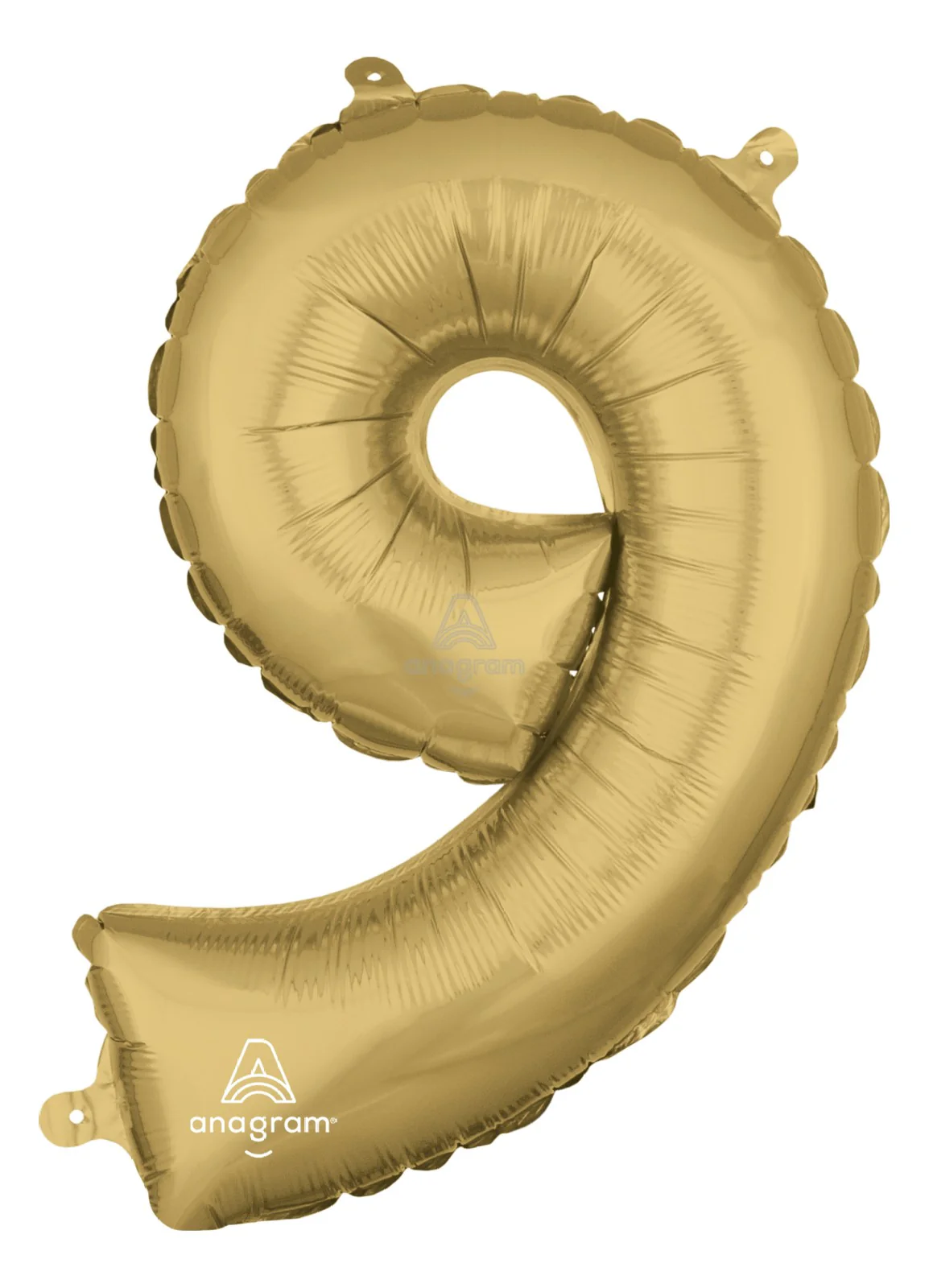 Number 9 White Gold Air Filled Balloon