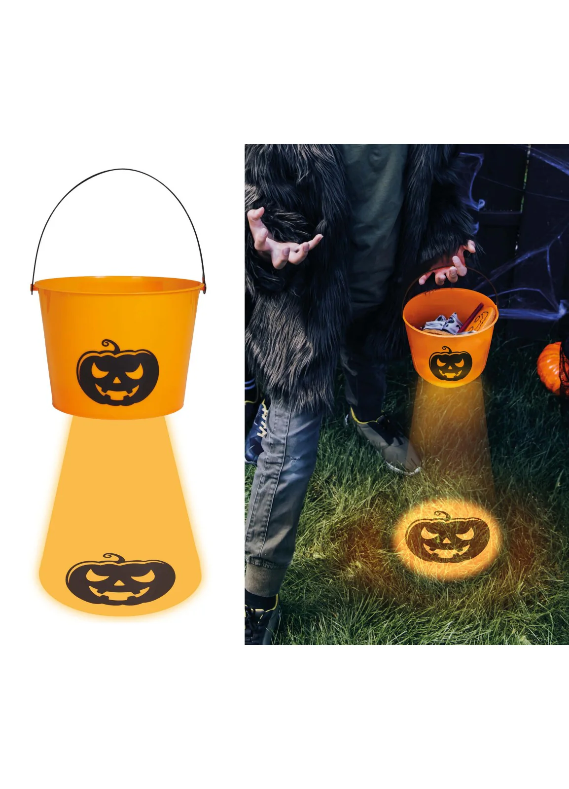 Orange Candy Bucket with Light