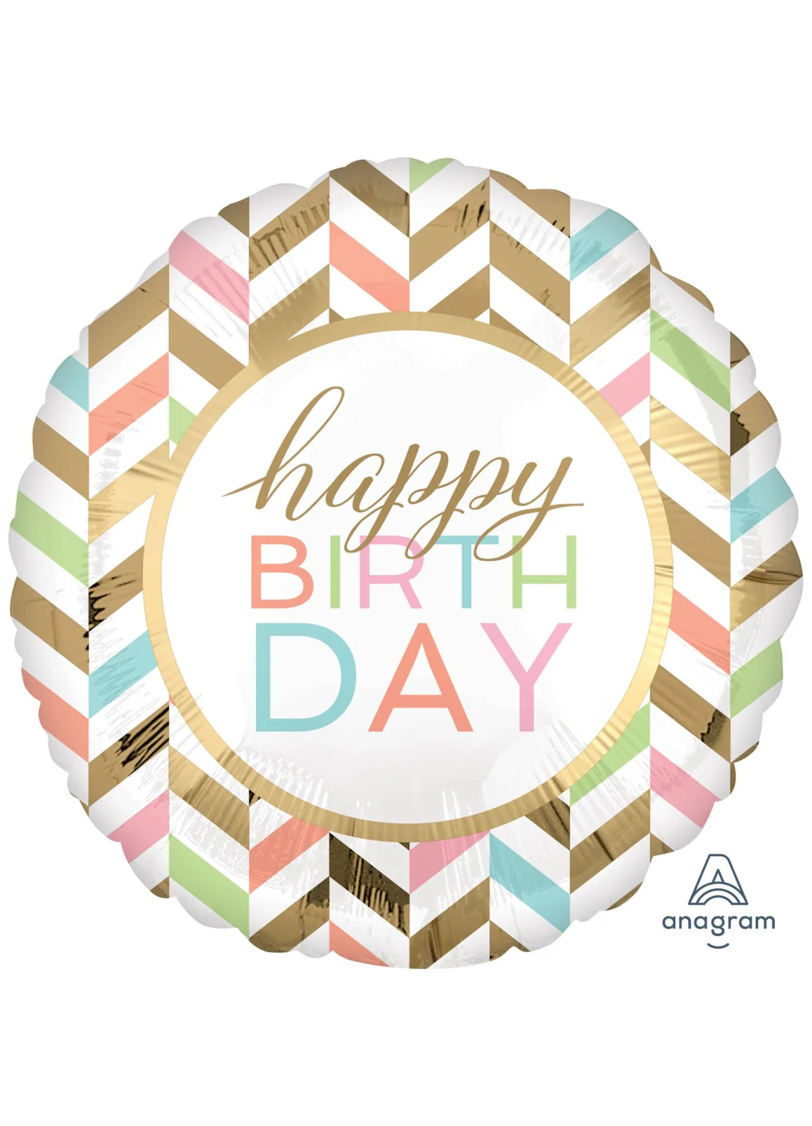 Pastel Happy Birthday Jumbo Foil Balloon