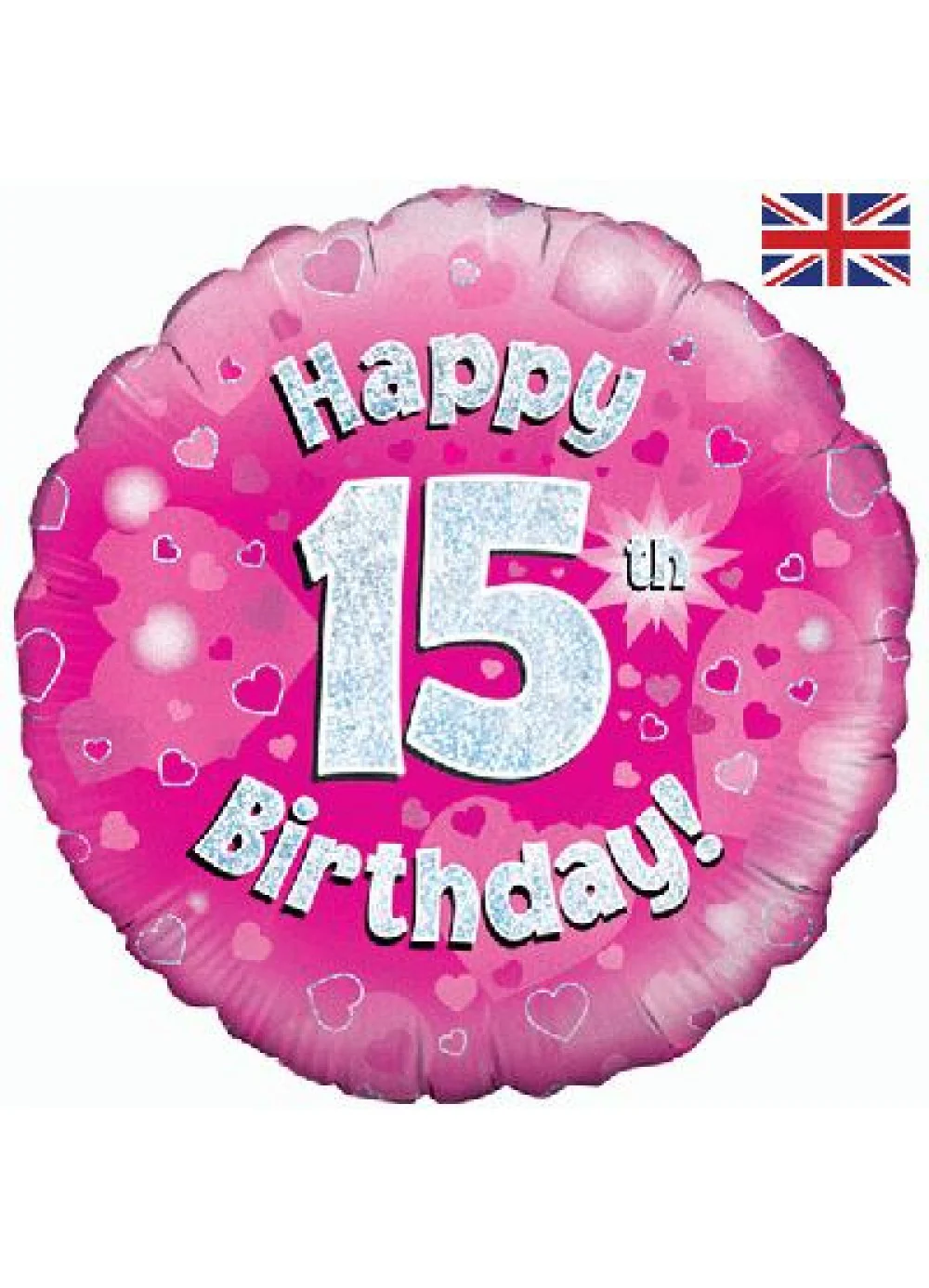Pink Happy 15th Birthday Foil Balloon