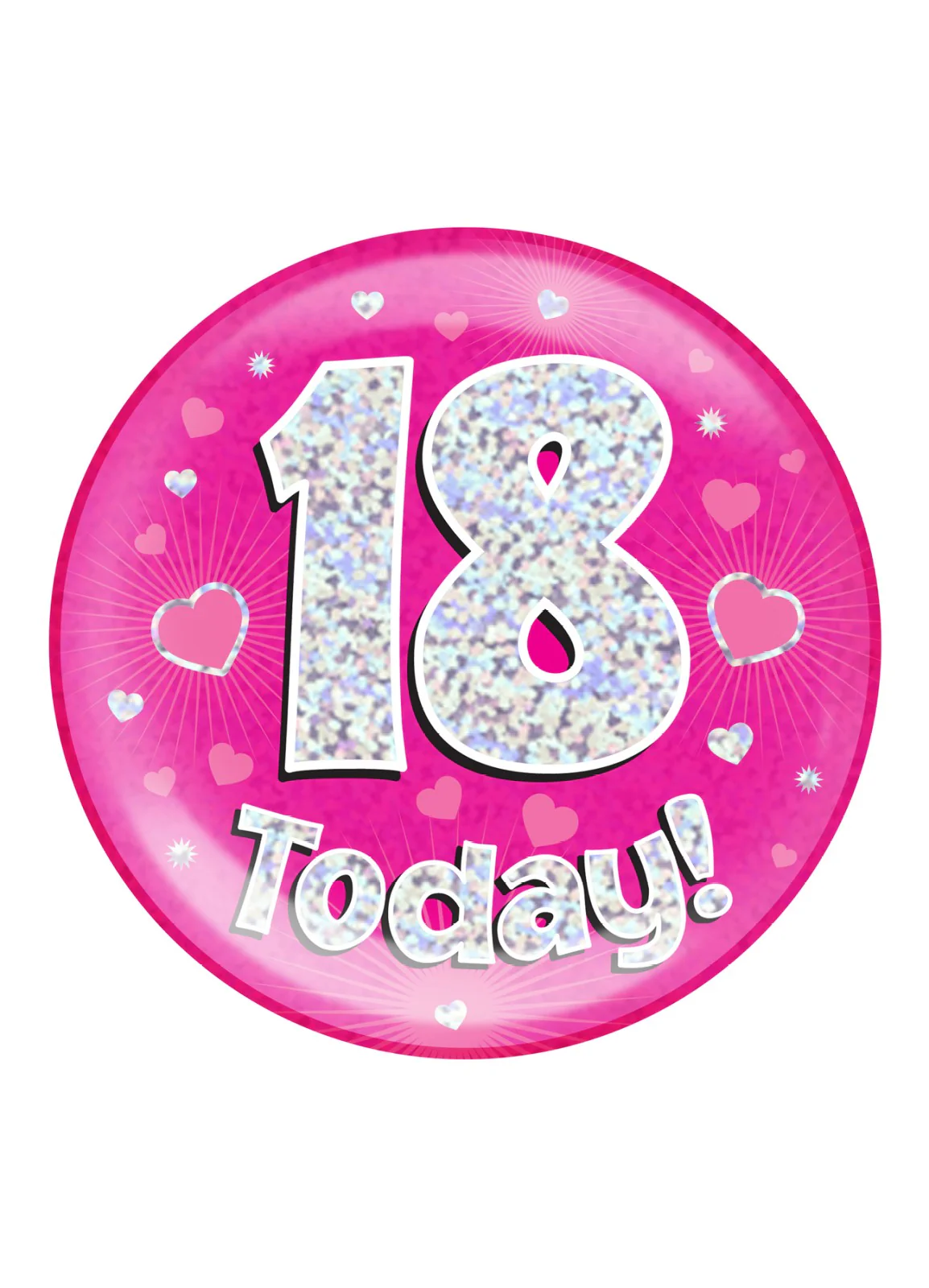 Pink 18th Birthday Jumbo Badge