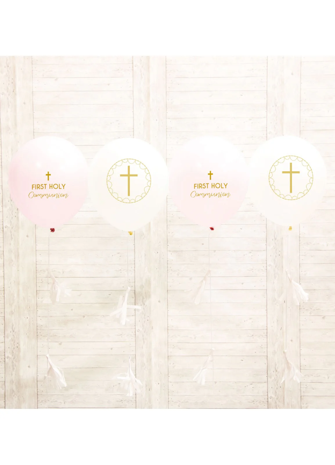 Pink First Holy Communion Latex Balloons 4pk