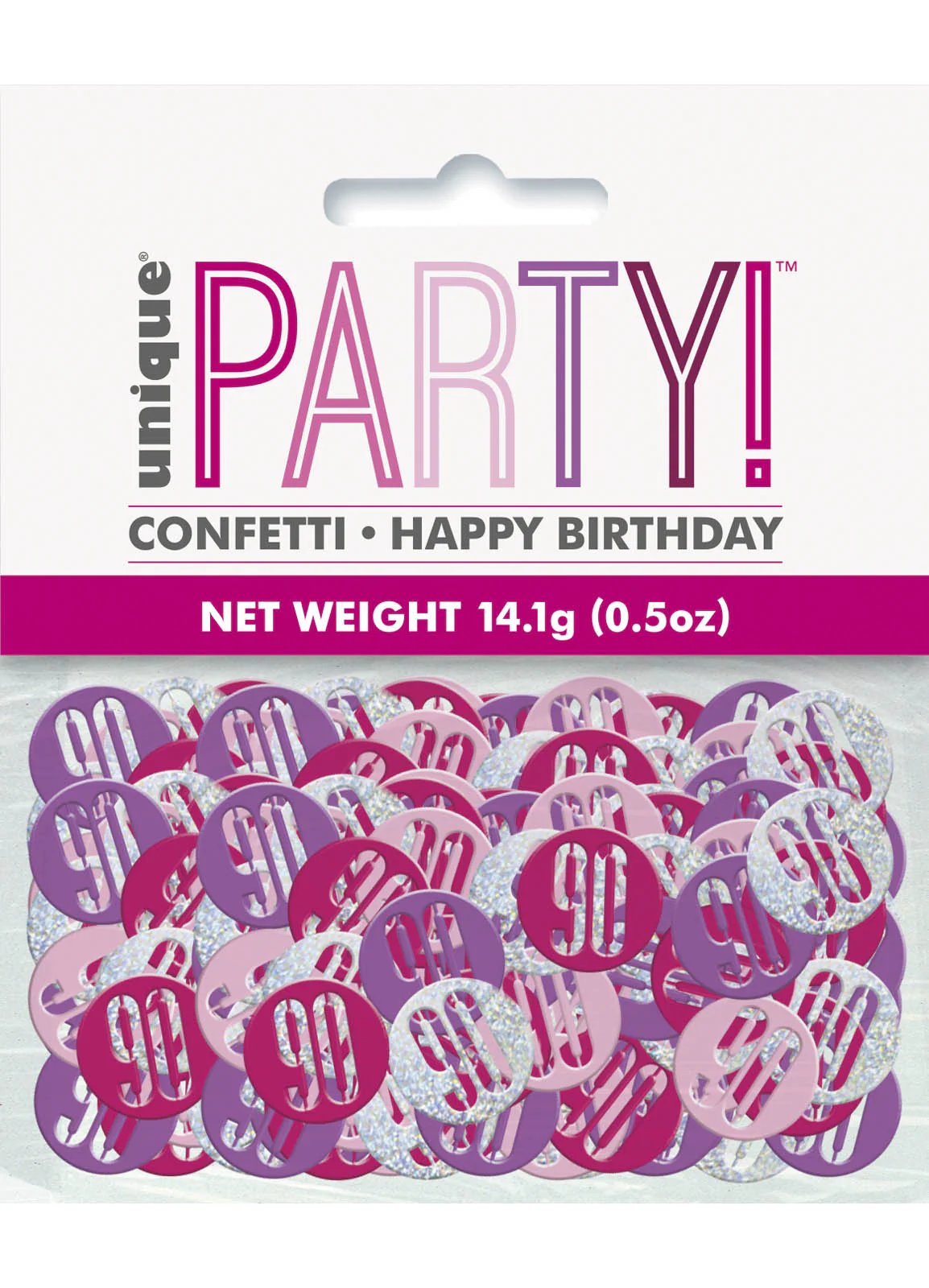 Pink Glitz Age 90 Confetti