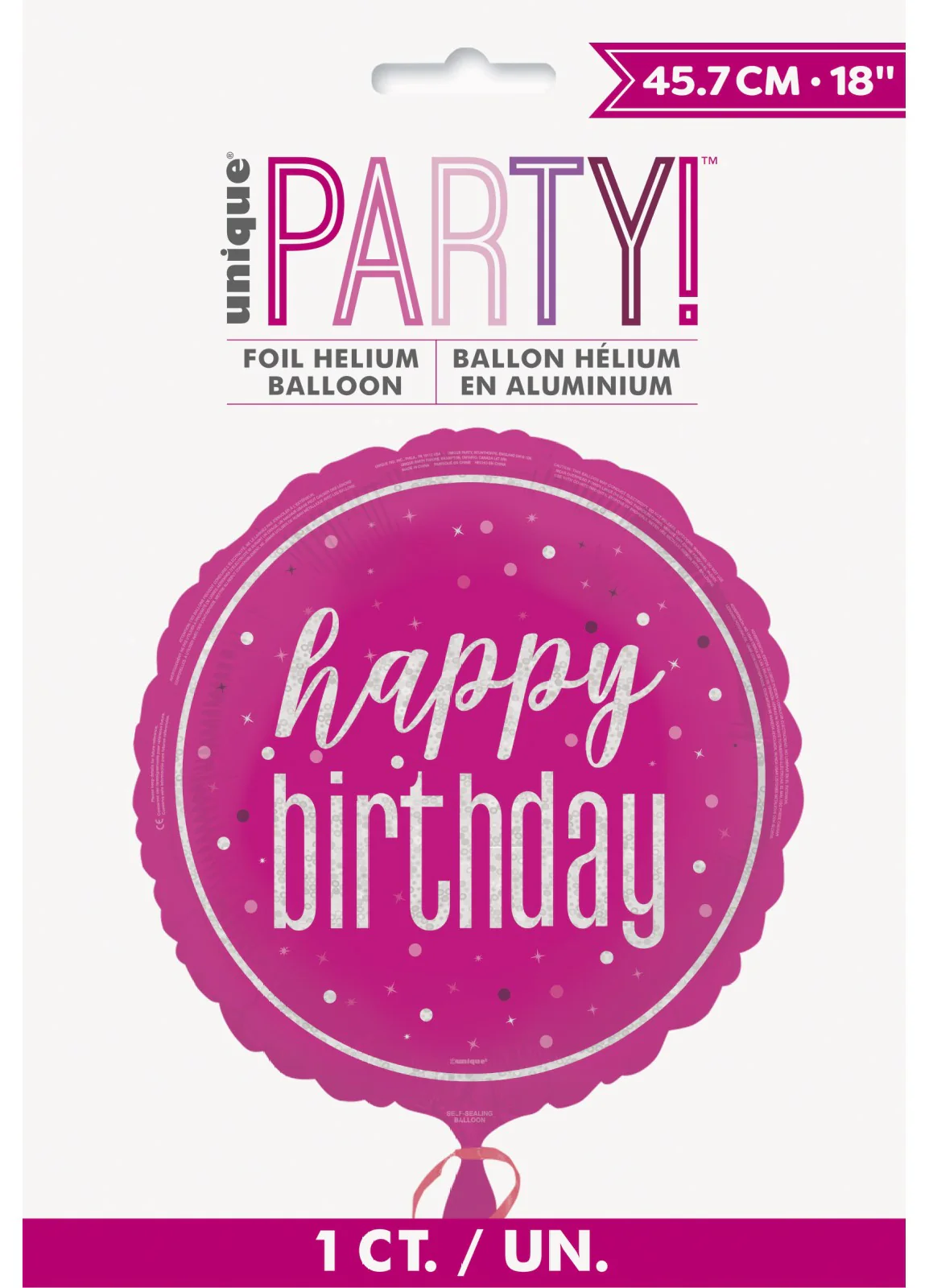 Pink Glitz Happy Birthday Foil Balloon - Image 2